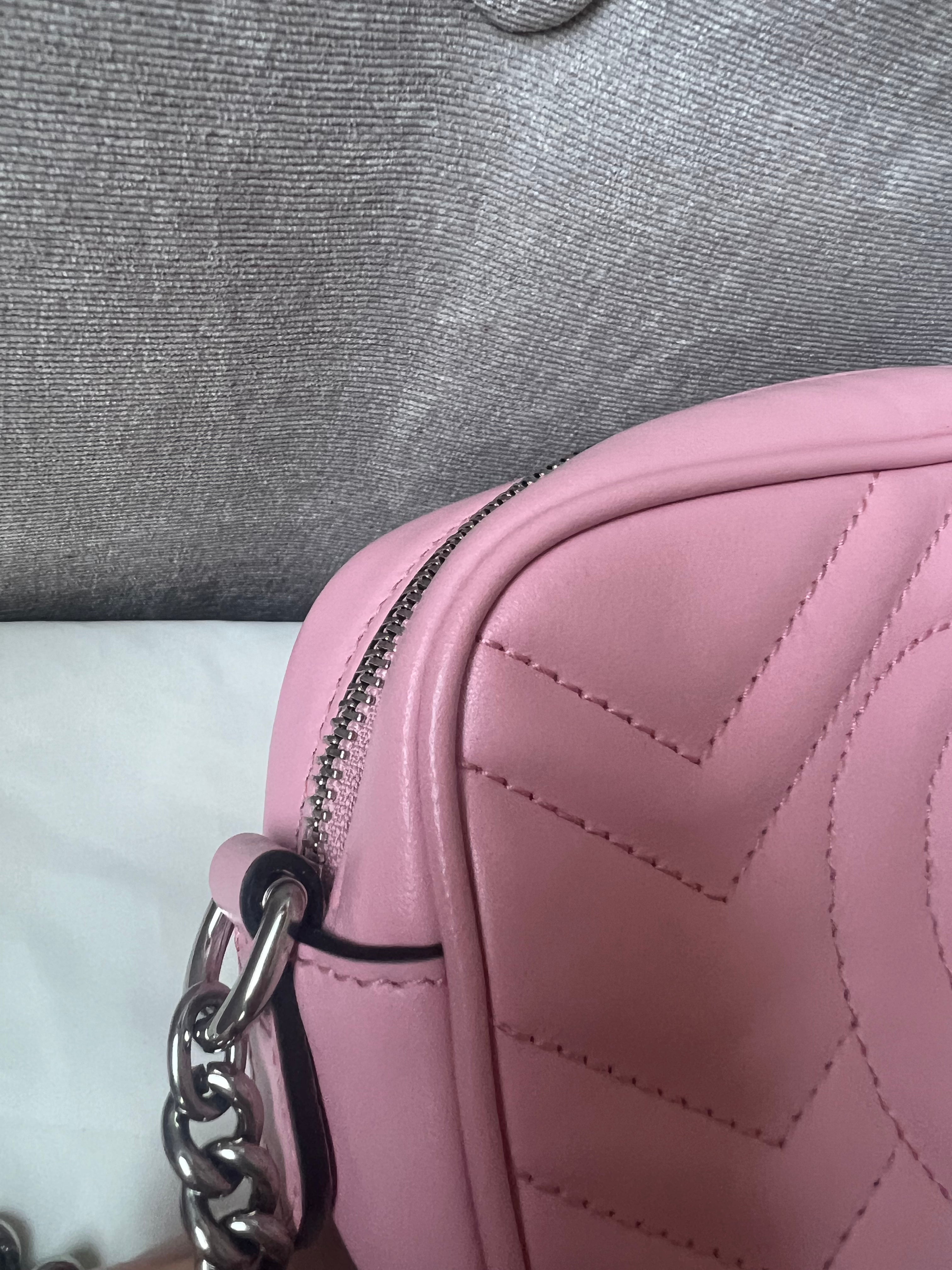 Gucci GG Pale Pink Marmont Mini Shoulder Bag (RRP £1,160)