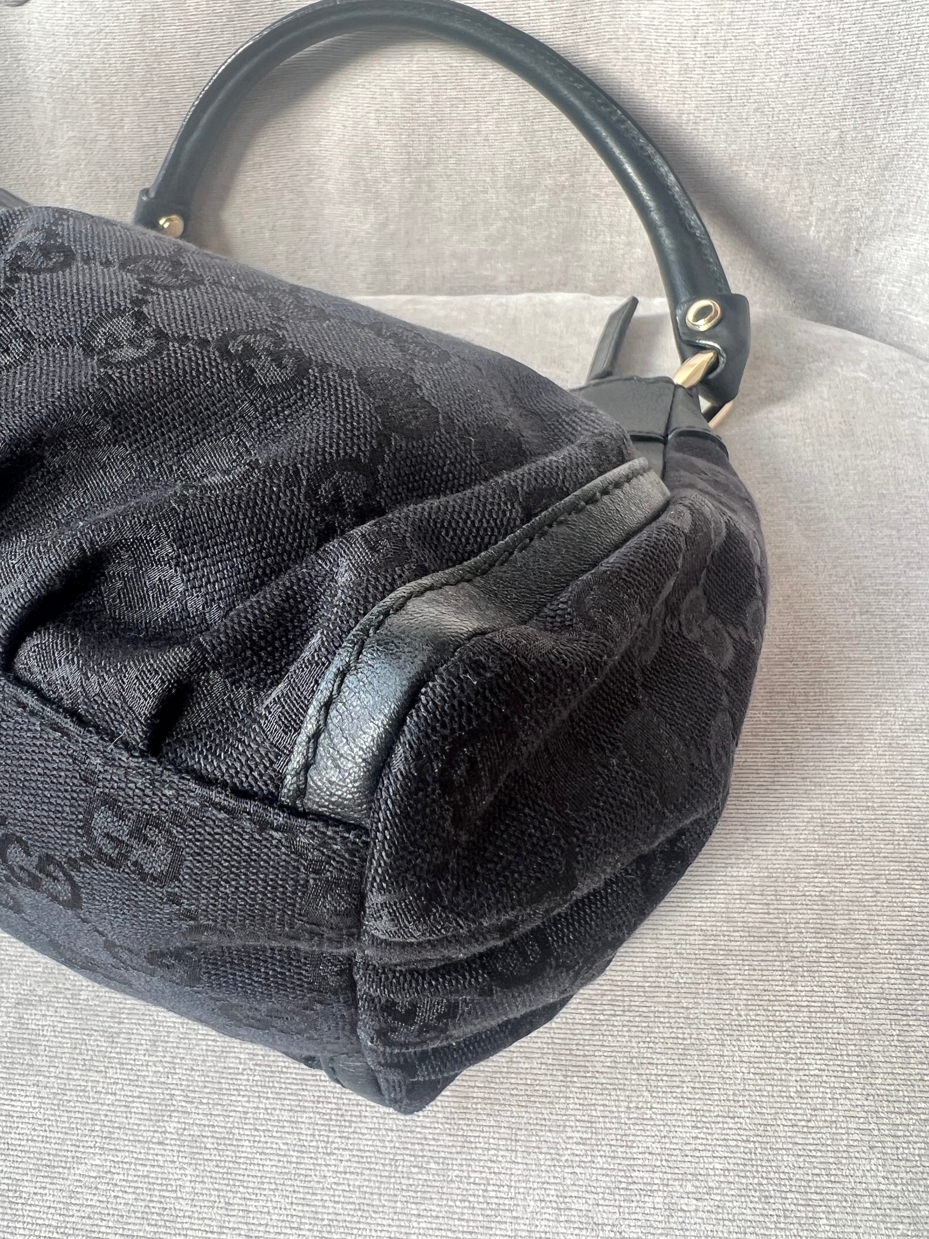 Gucci GG Canvas Small Black Abbey D Ring Hobo