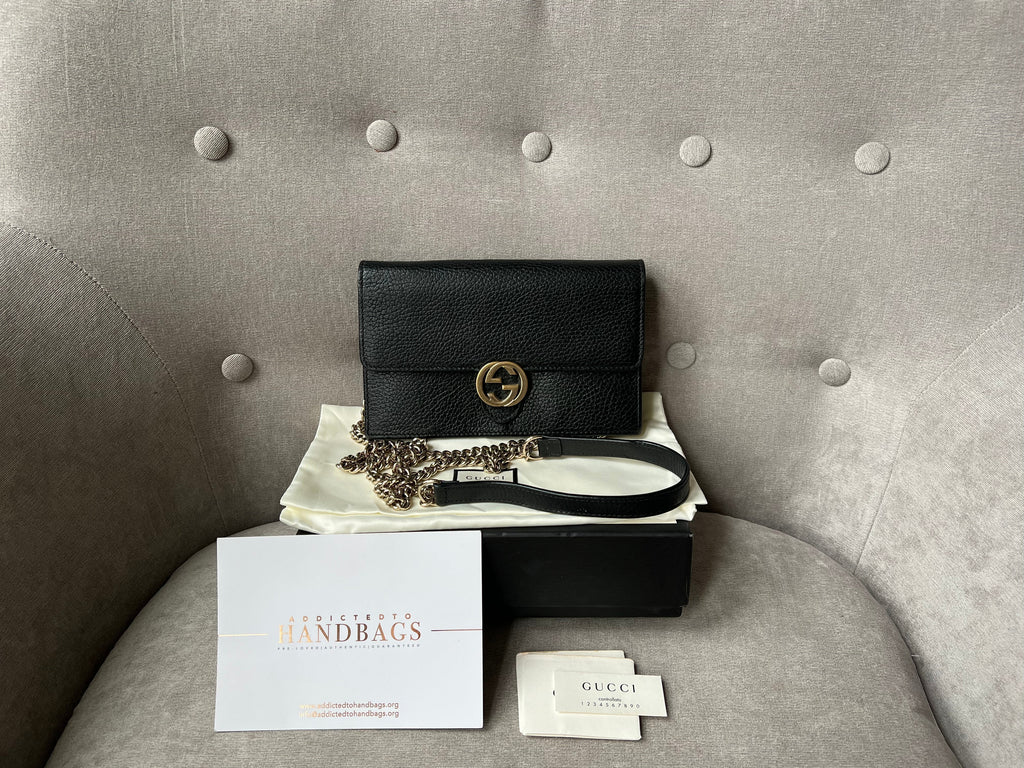Gucci Black Interlocking Chain Wallet