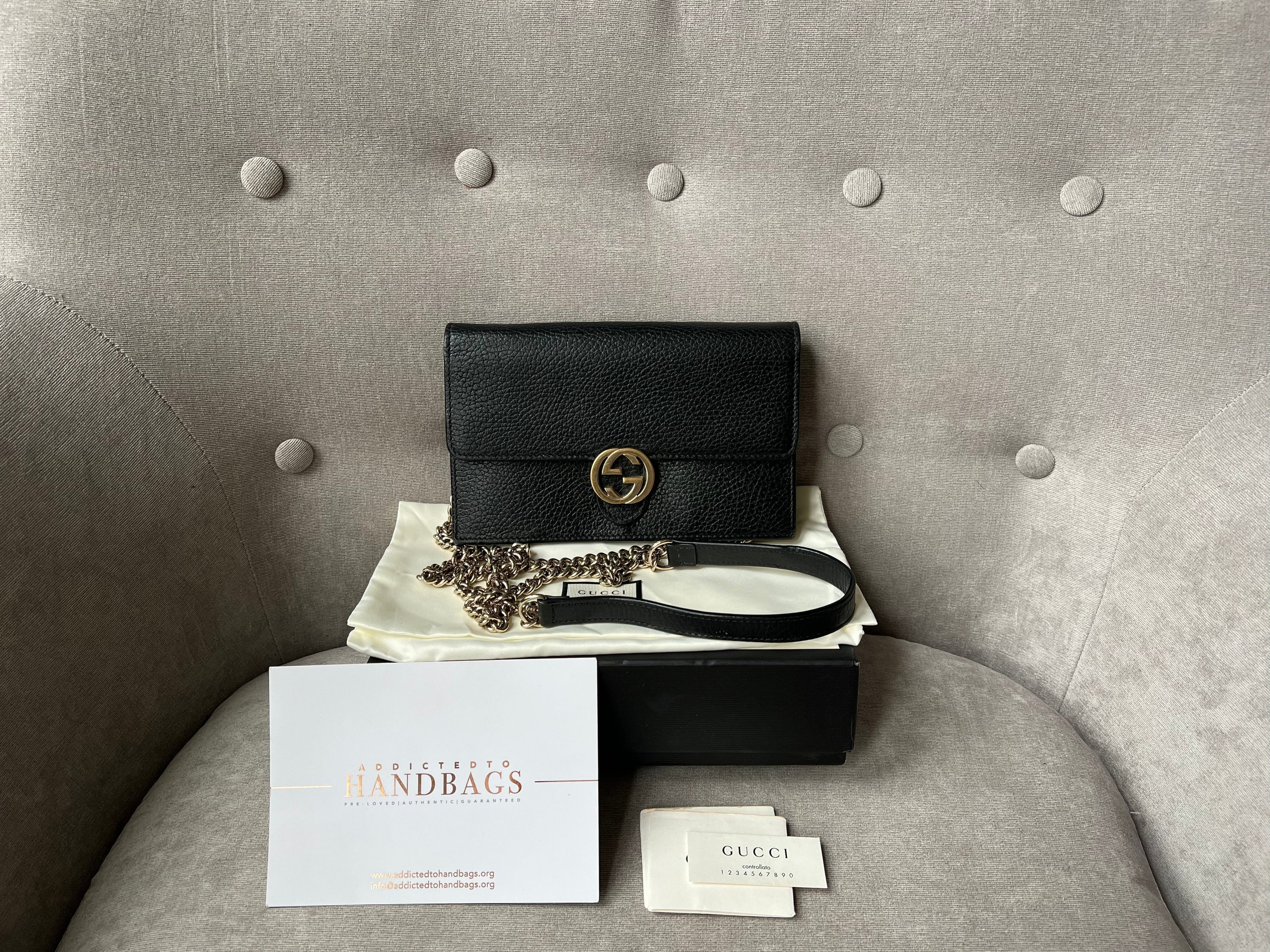 Gucci Black Interlocking Chain Wallet