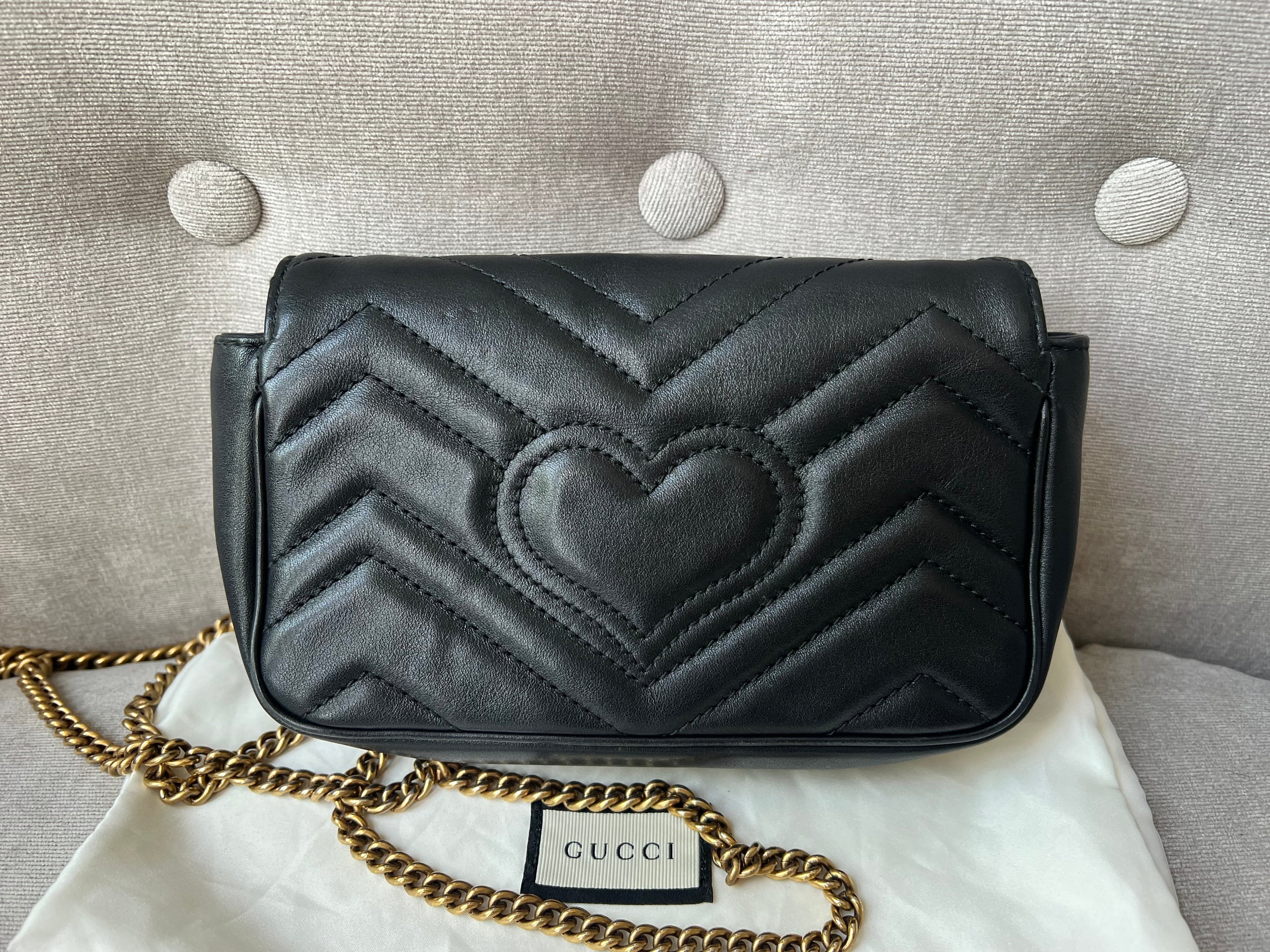Gucci GG Black Marmont Super Mini Shoulder Bag