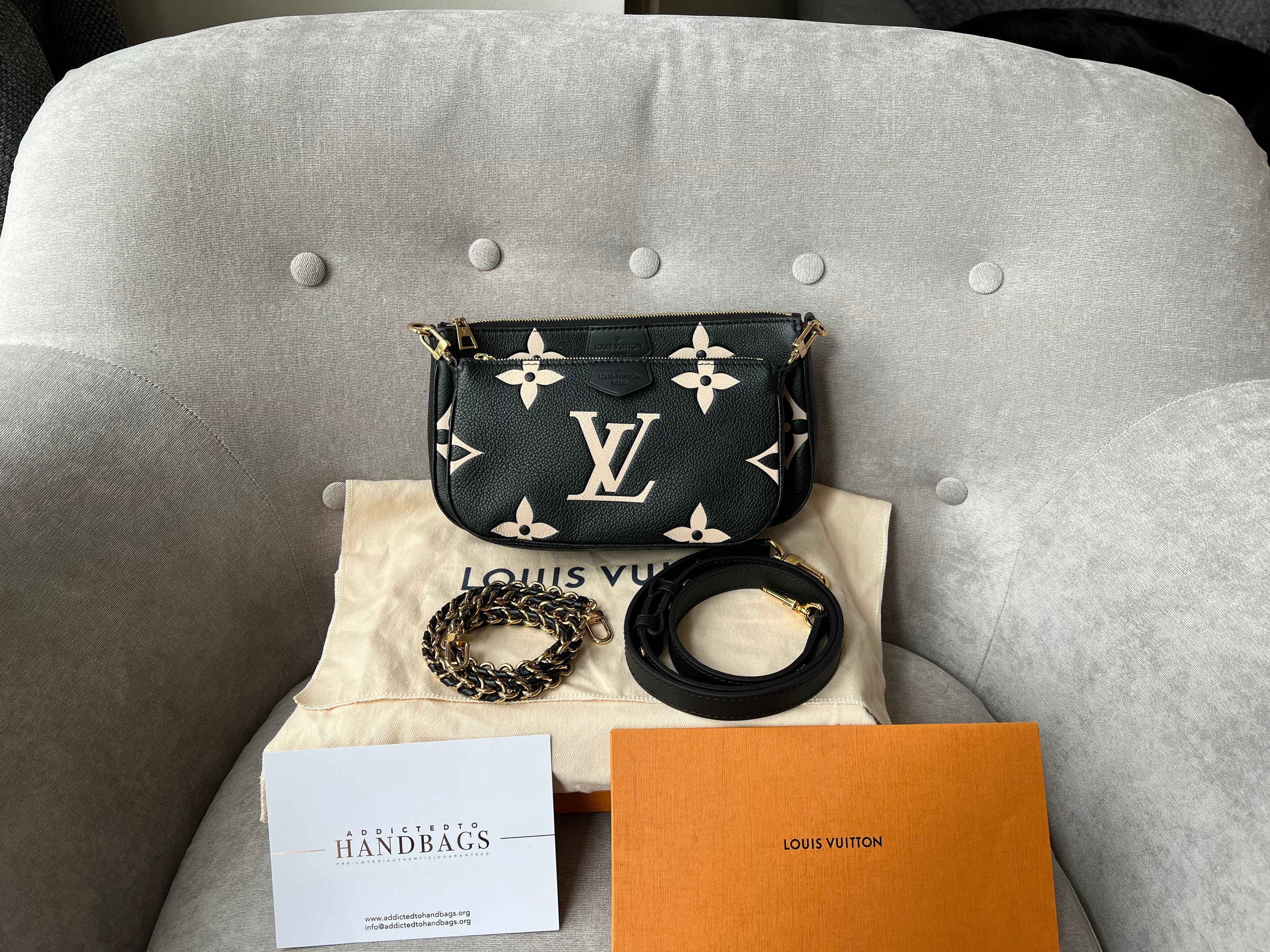 Louis Vuitton Multi Pochette Accessoires Black Beige Empreinte (RRP £2120)