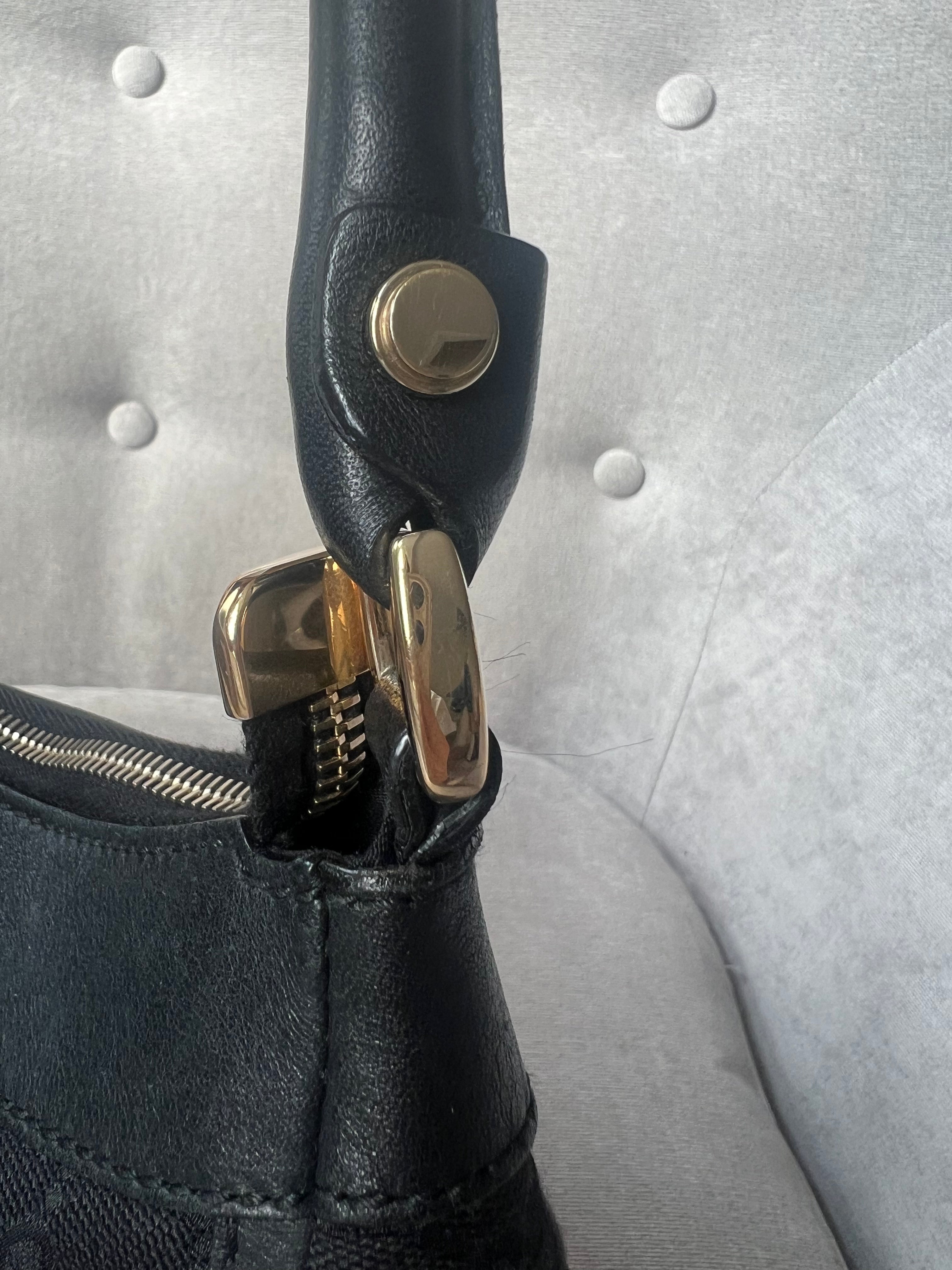 Gucci GG Canvas Small Black Abbey D Ring Hobo