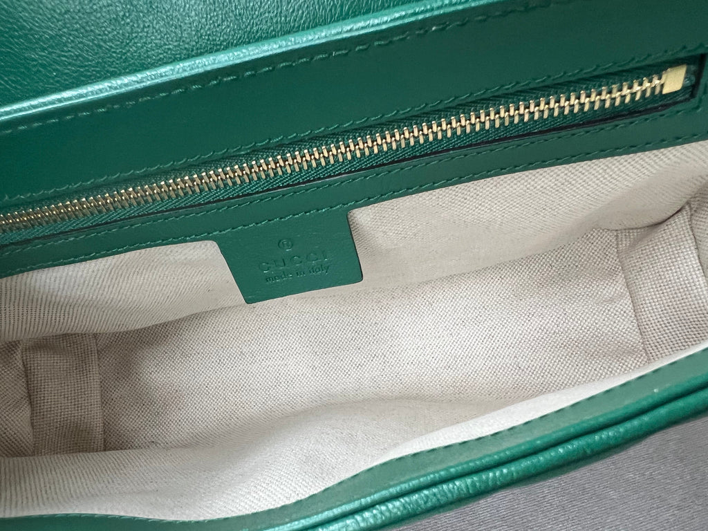 Gucci GG Green Torchon Marmont Small Shoulder Bag