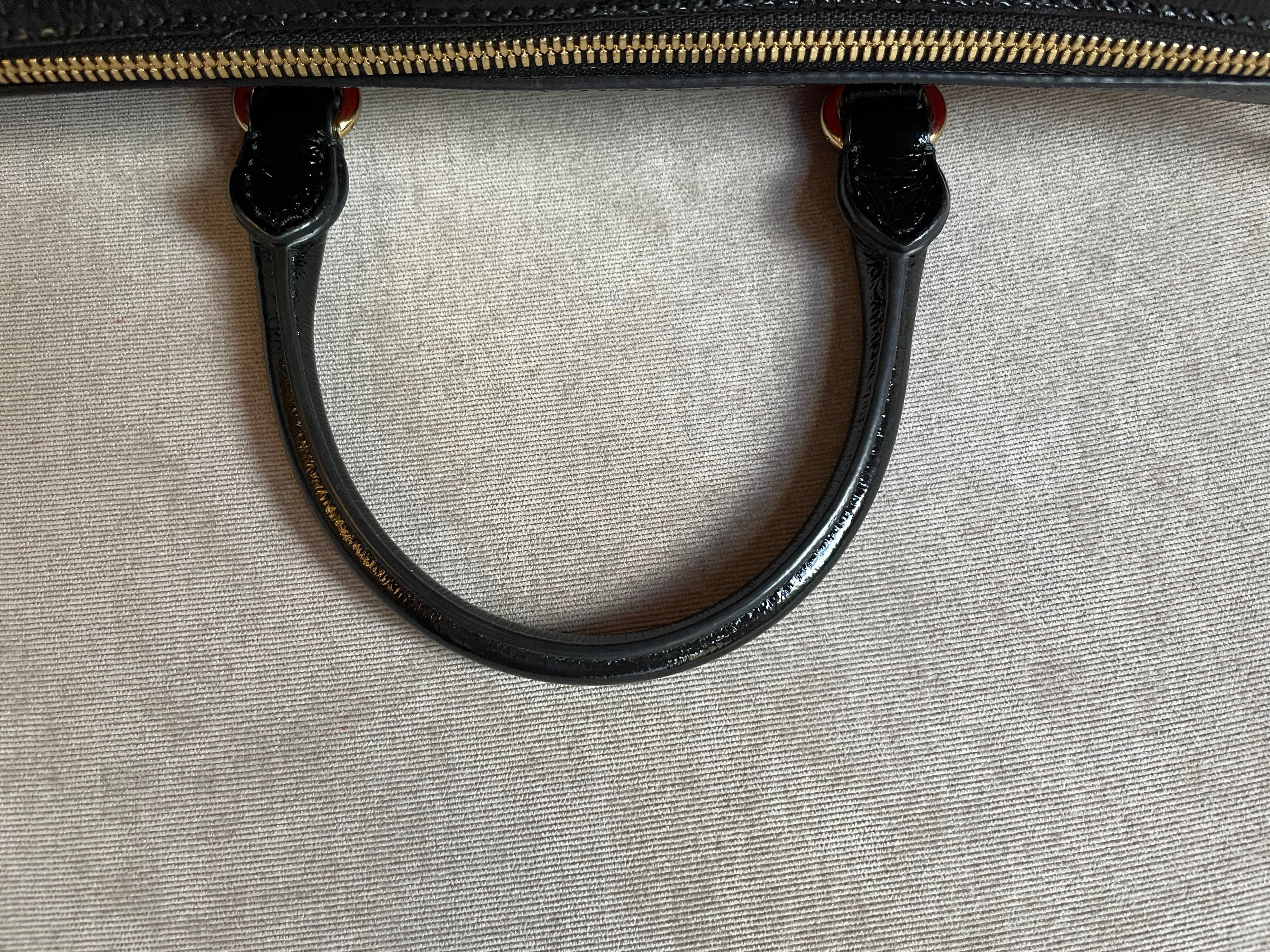 Gucci Red Suede and Blue Leather Ophidia Boston Bag
