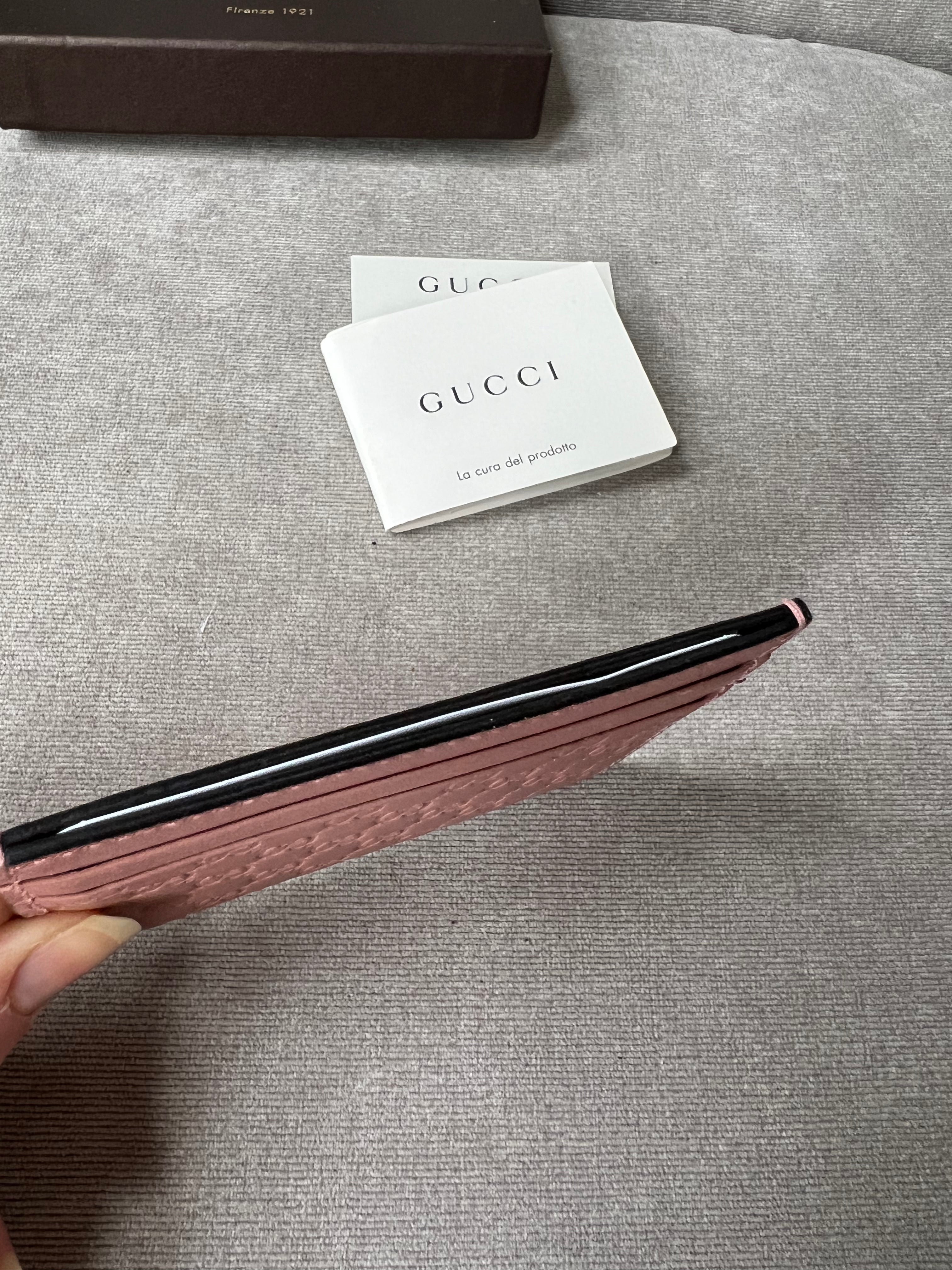 Gucci Pale Pink Guccissima Card Holder (RRP £225)