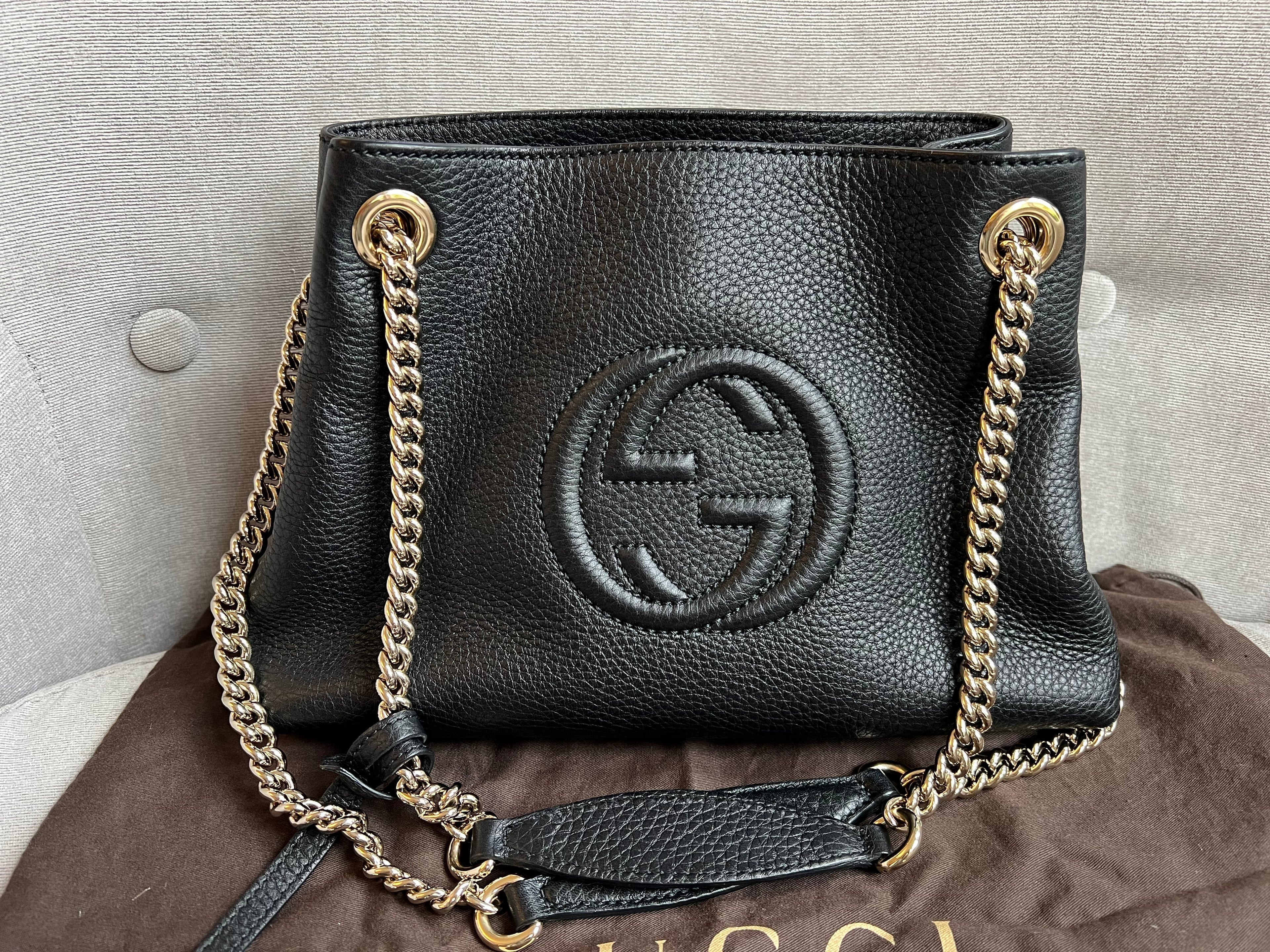 Gucci Black Mini Soho Chain Tote