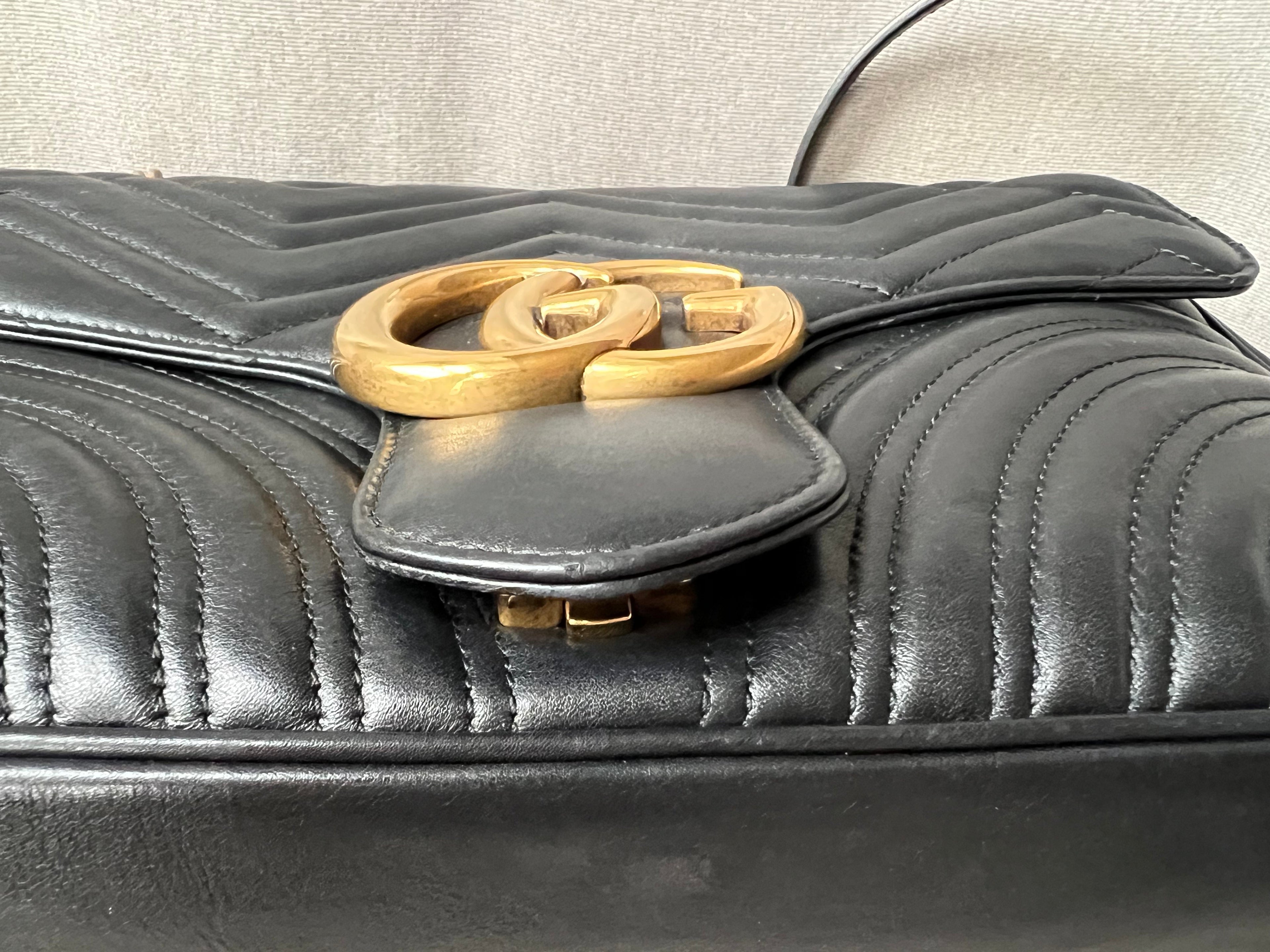 Gucci GG Black Marmont Medium Shoulder Bag