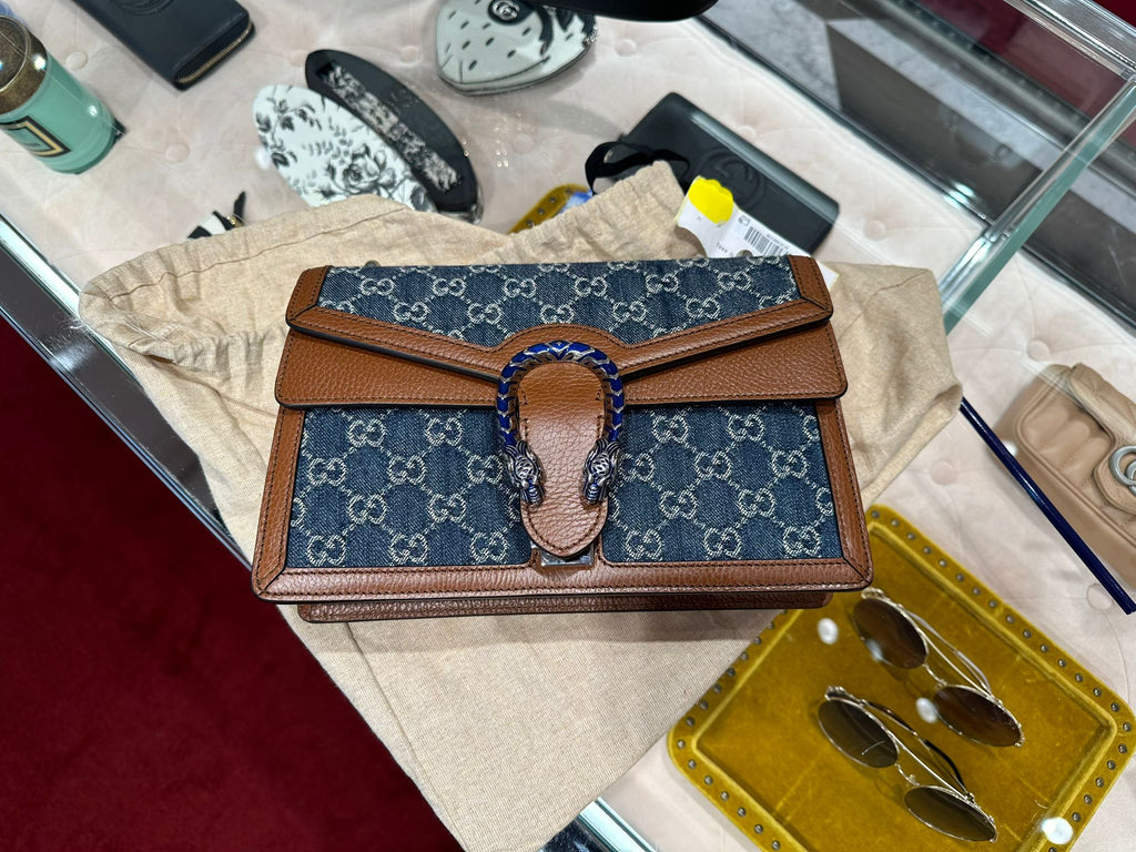 Preorder Gucci denim small Dionysus handbag