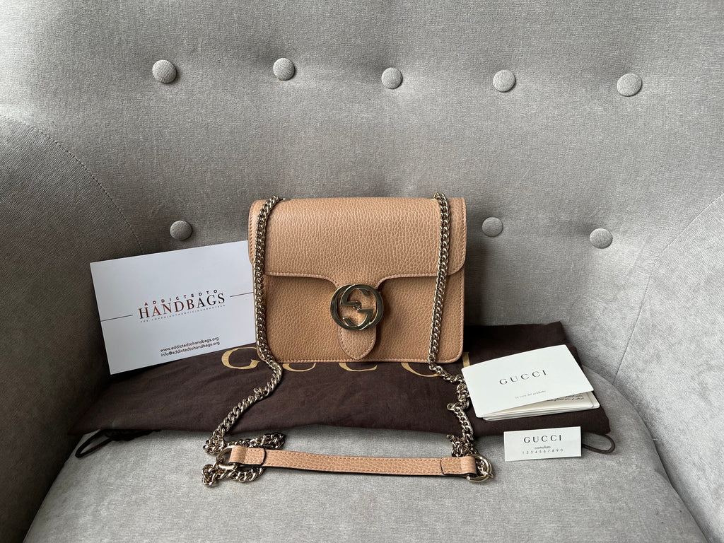 Gucci Interlocking GG Beige Small Shoulder Bag