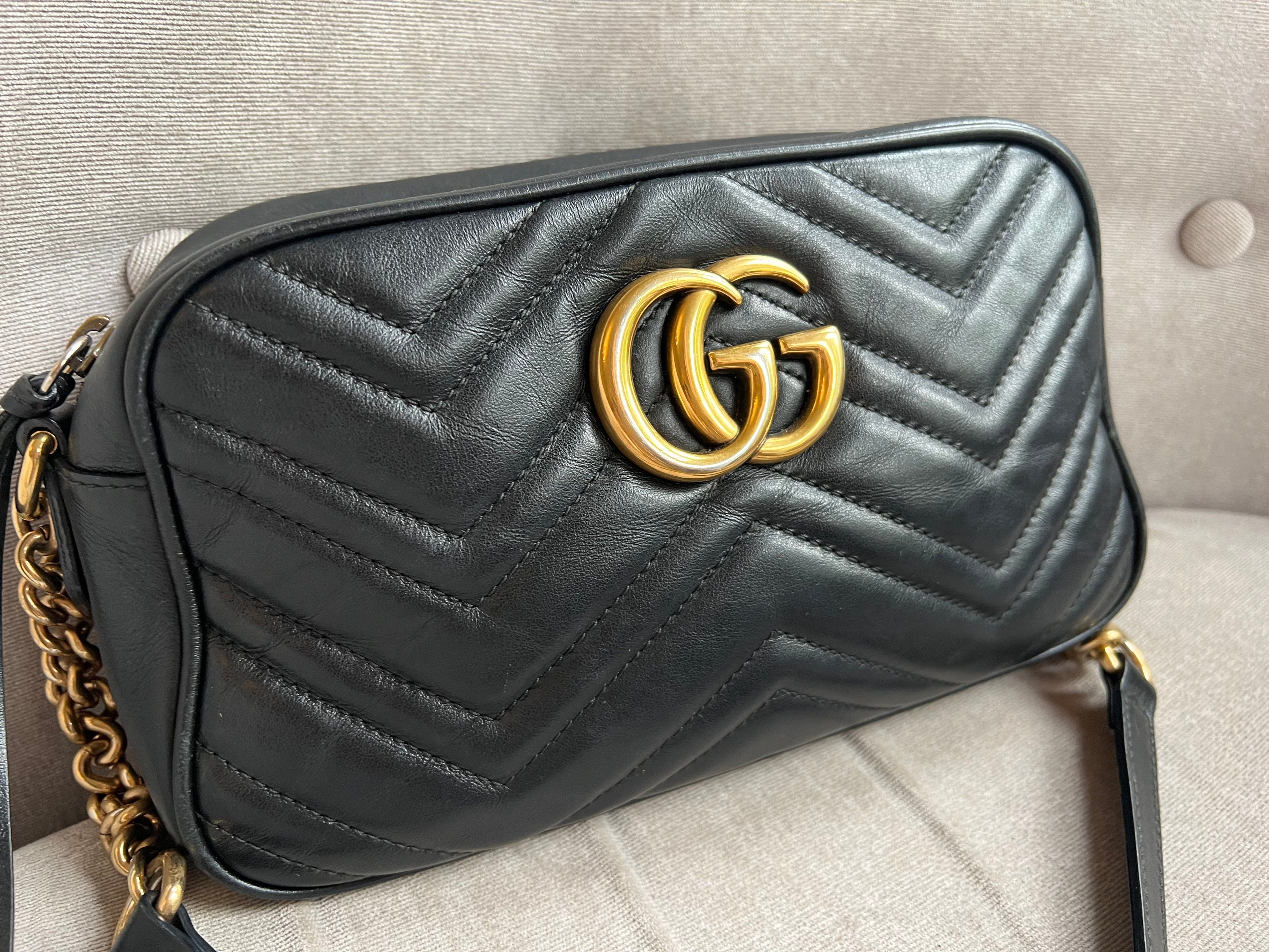 Gucci GG Black Marmont Small Shoulder Bag