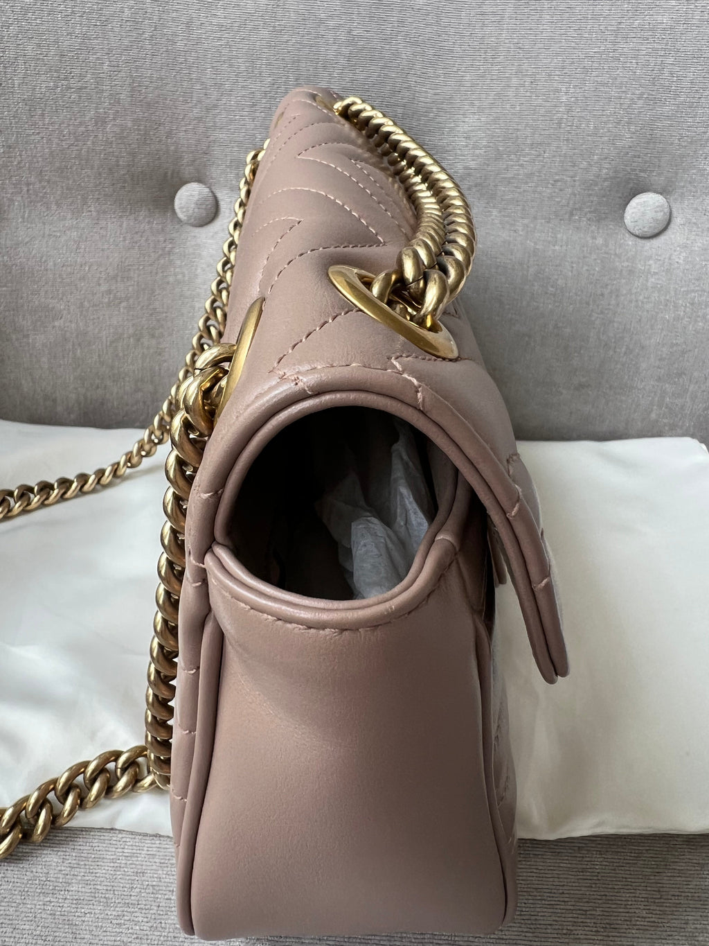 Gucci GG Dusty Pink Marmont Small Shoulder Bag (RRP £1800)