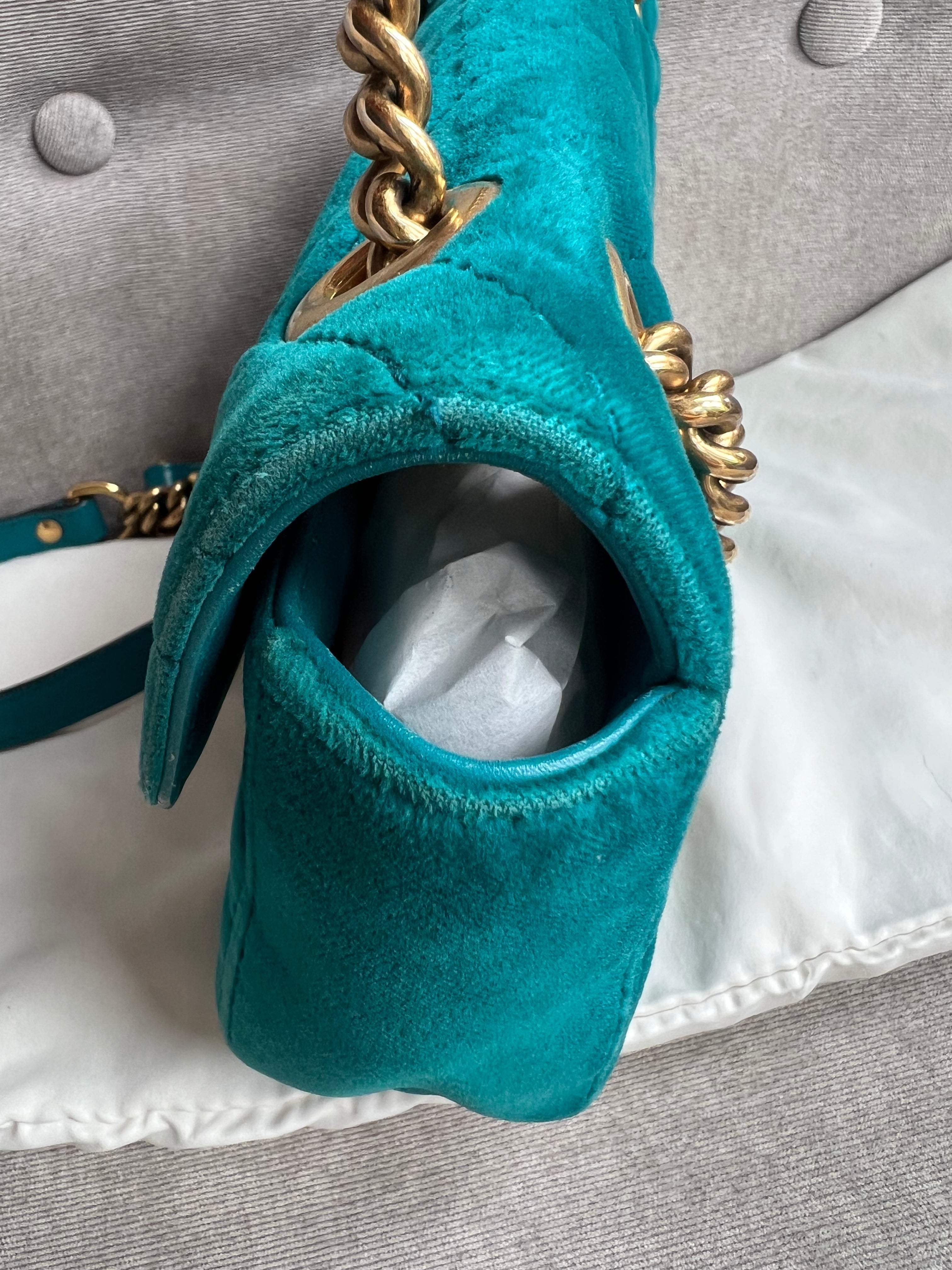 Gucci GG Mini Velvet Marmont Mini Shoulder Bag