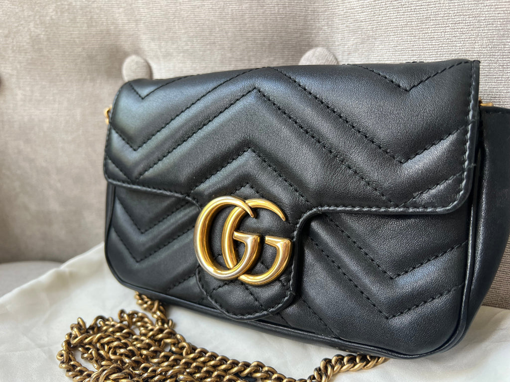 Gucci GG Black Marmont Super Mini Shoulder Bag