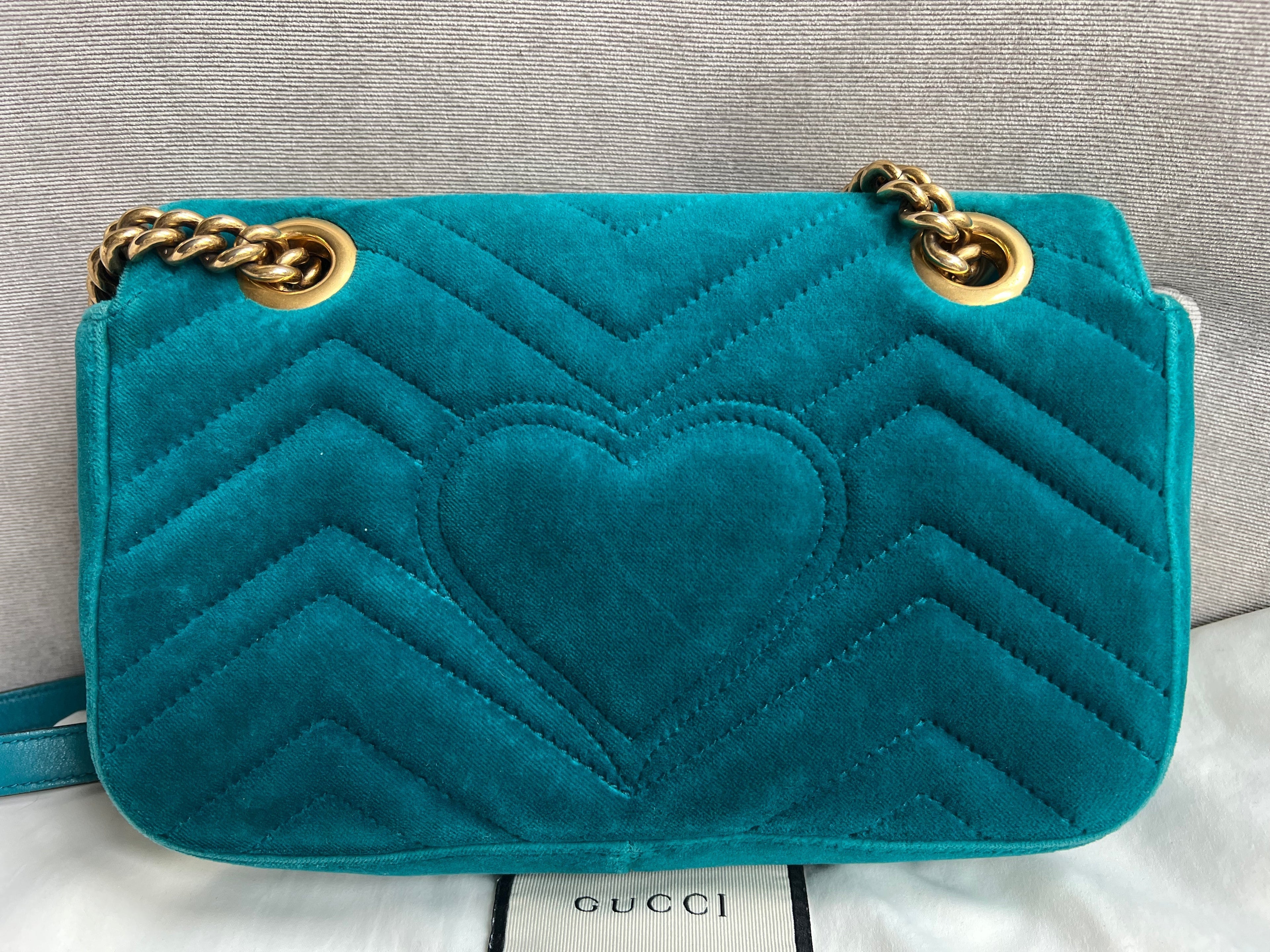 Gucci GG Mini Velvet Marmont Mini Shoulder Bag