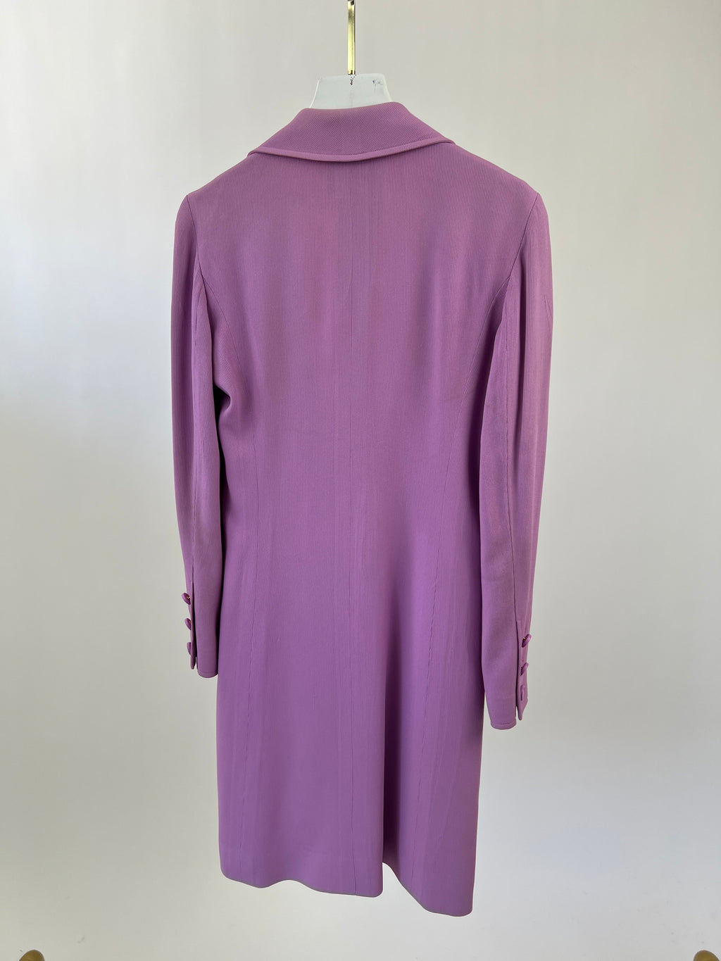 Chanel Vintage 97/P Lilac Longline Blazer with CC Button Detail Size FR 38 (UK 10)