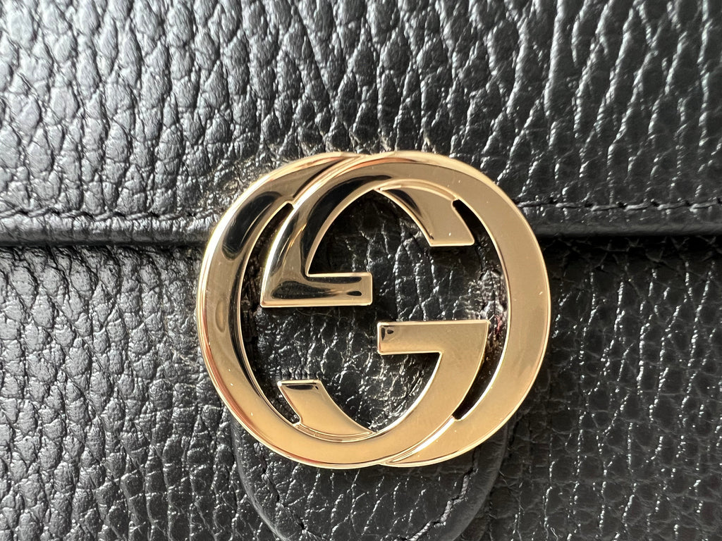 Gucci Black Interlocking Chain Wallet