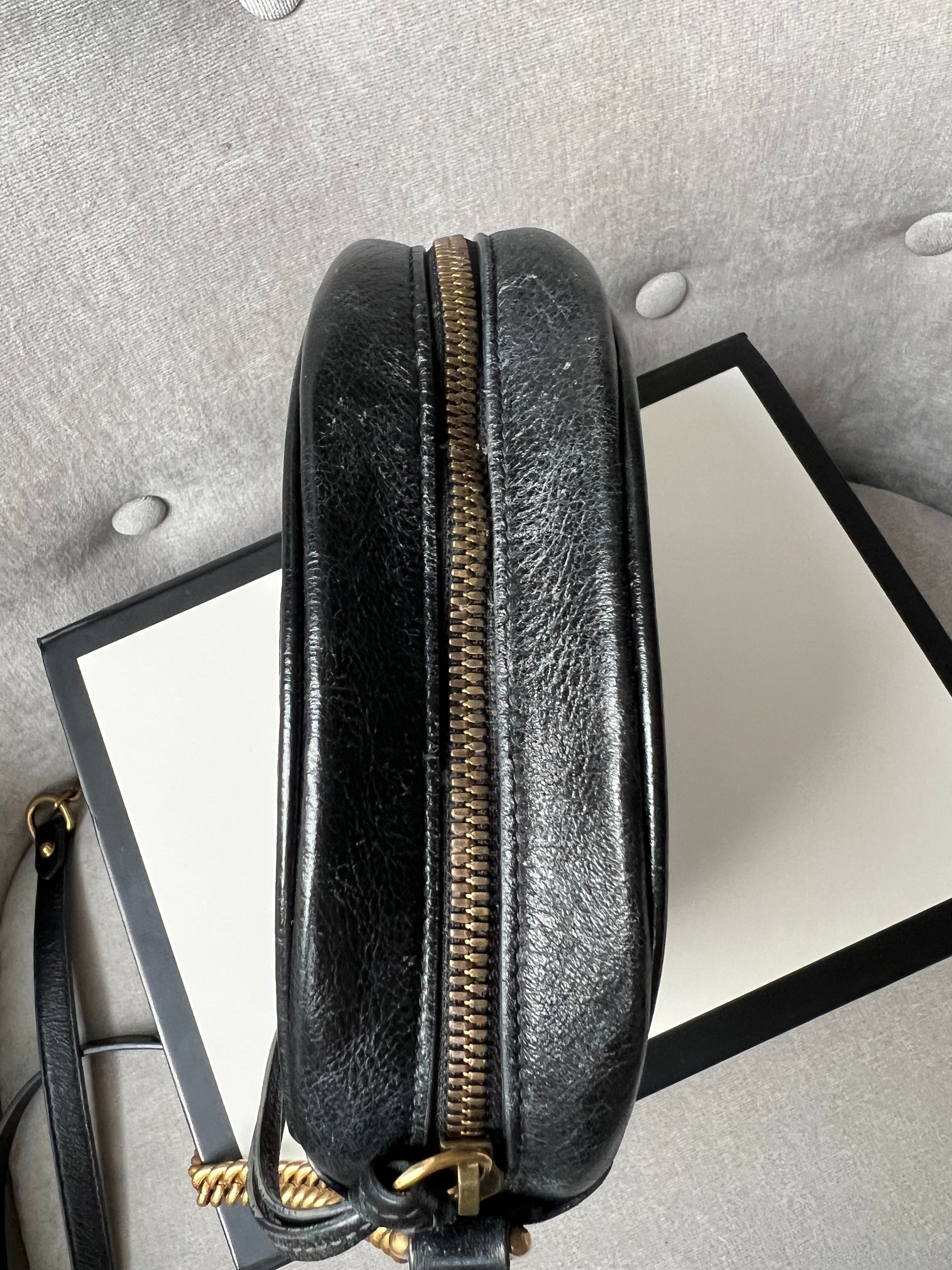 Gucci GG Round Black Marmont Small Shoulder Bag