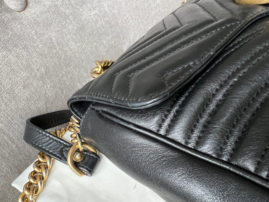 Gucci GG Black Marmont Medium Shoulder Bag (RRP £2,070)