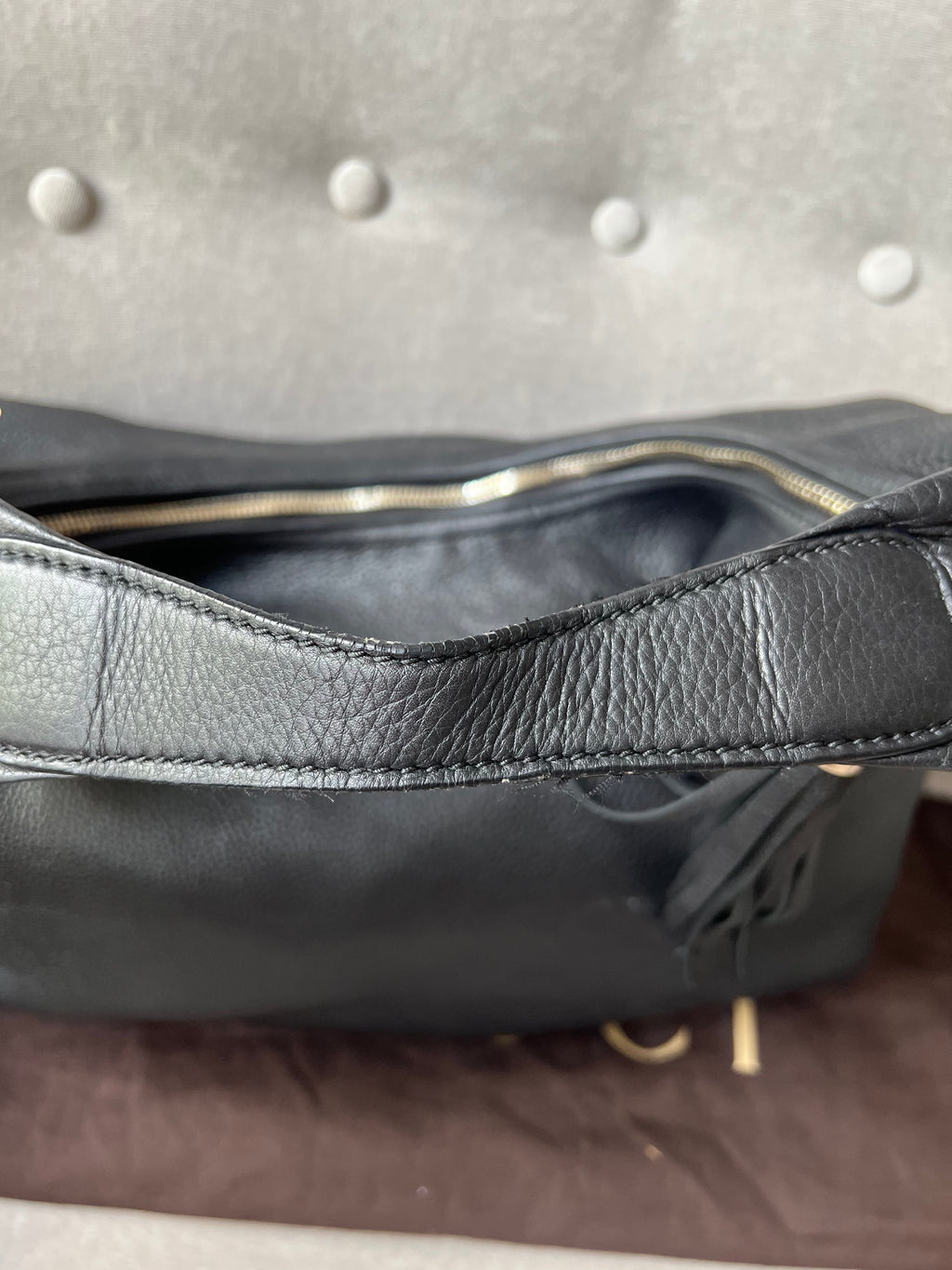 Gucci Soho Large Hobo in Black Pebbled Calfskin