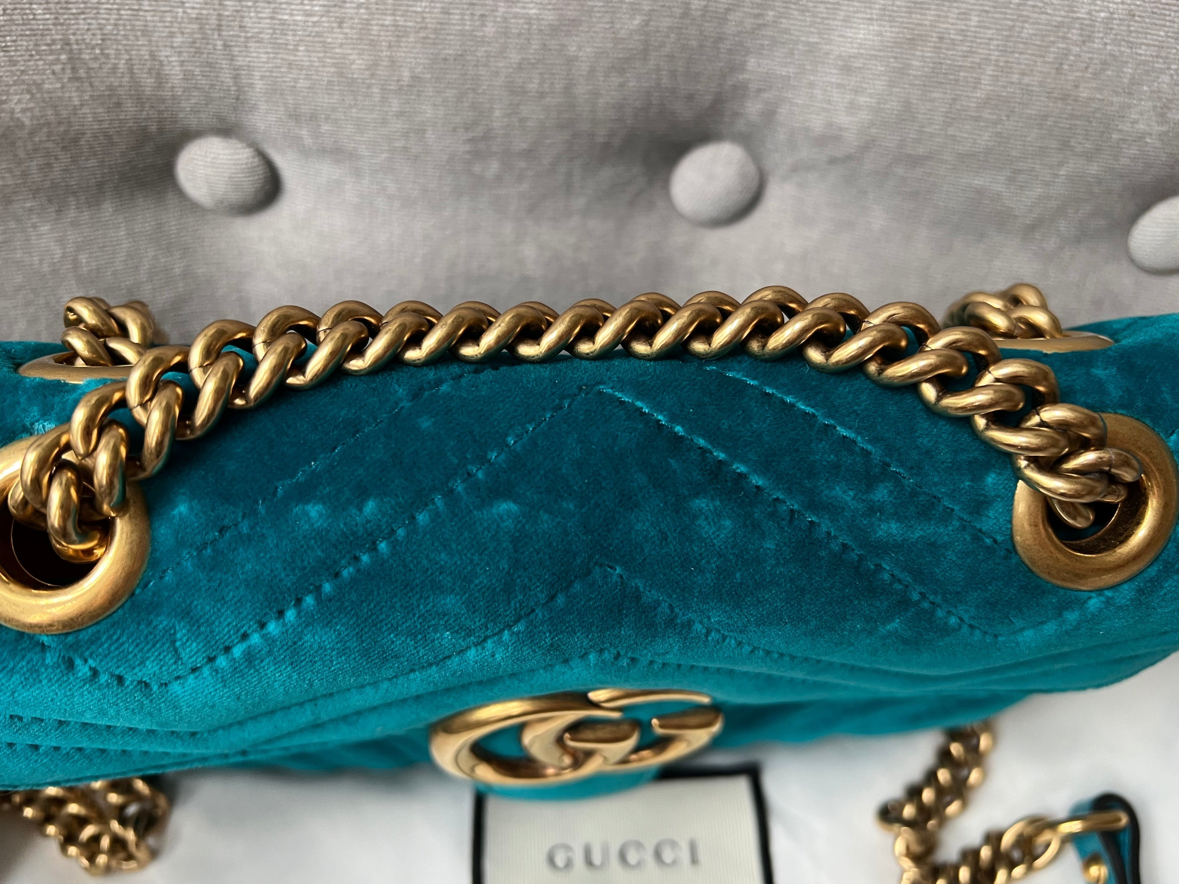Gucci GG Mini Velvet Marmont Mini Shoulder Bag