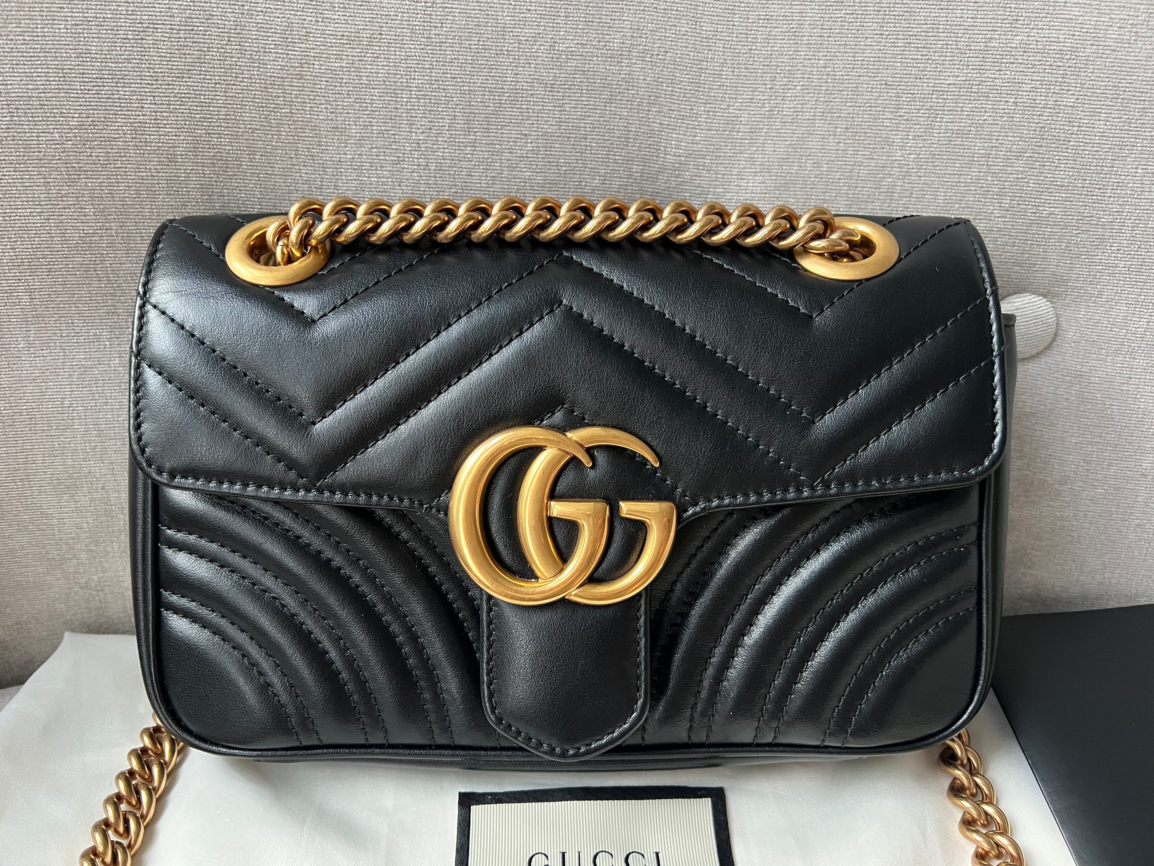 Gucci GG Black Marmont Mini Shoulder Bag