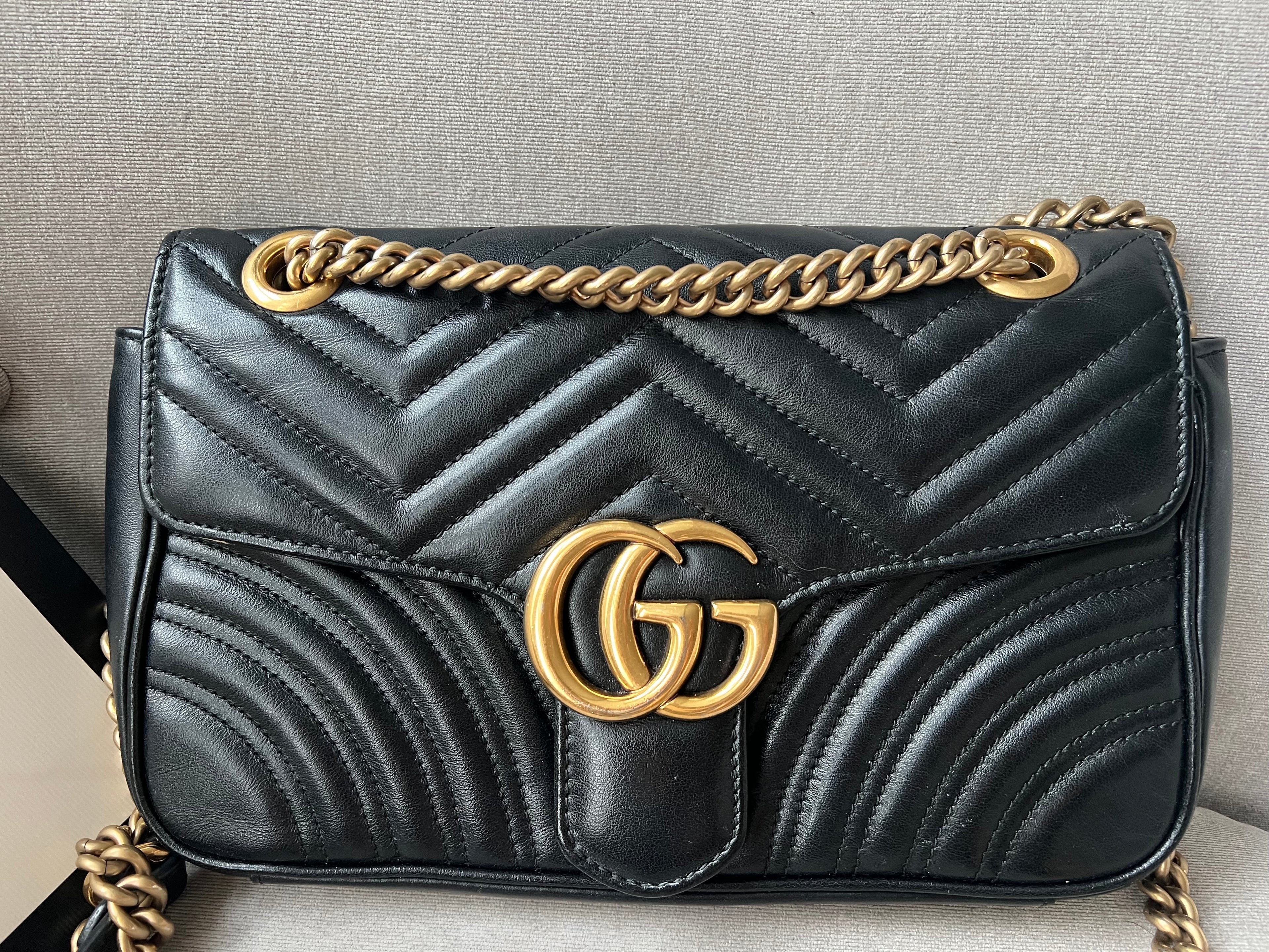 Gucci GG Black Marmont Small Shoulder Bag