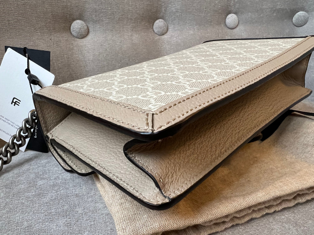 Gucci Dionysus GG Small Shoulder Bag in White and Beige Canvas (RRP £2,130)