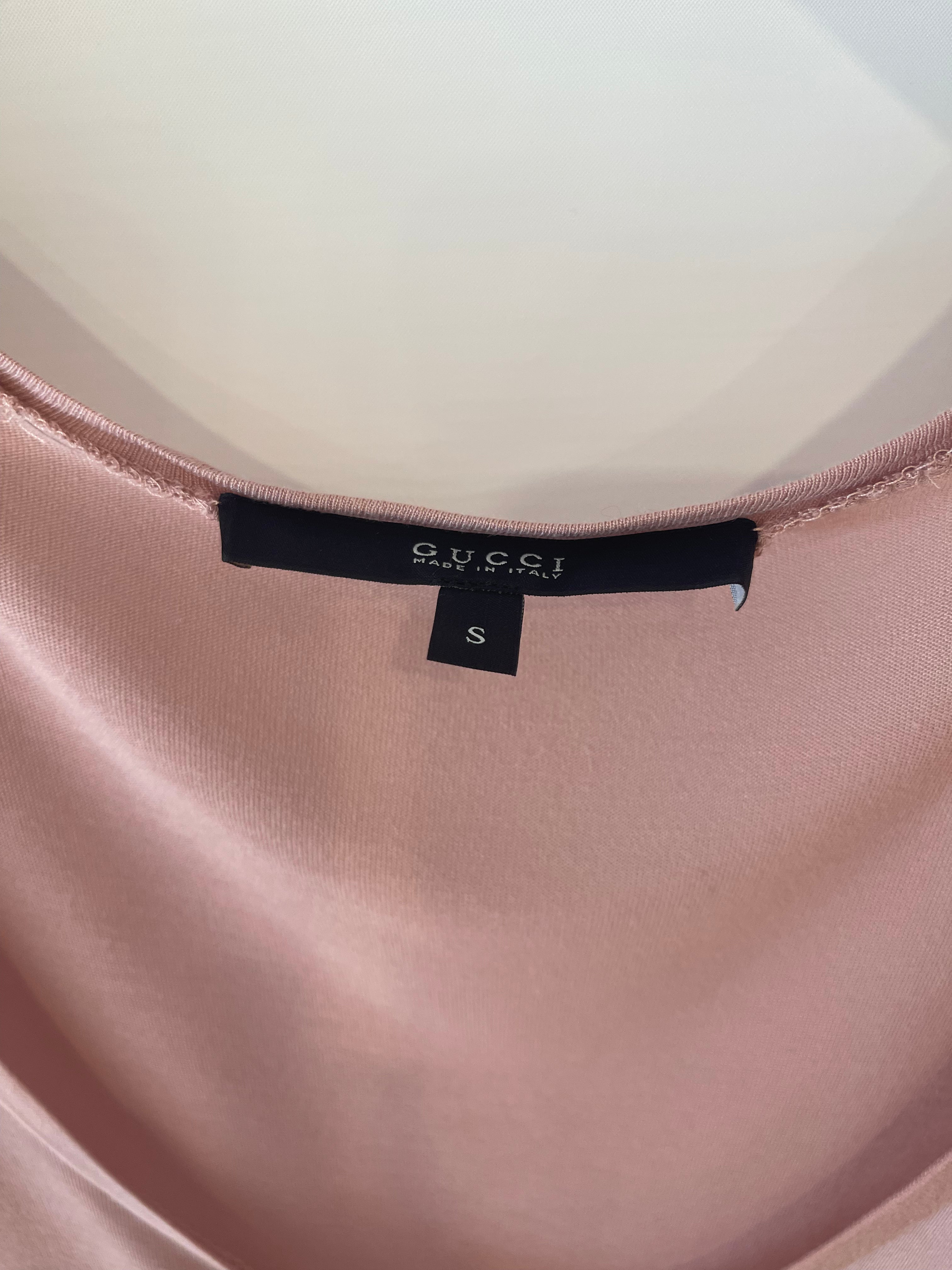 Gucci Dusty Pink Tank Top with Small Gucci Logo Size Small (UK 8)