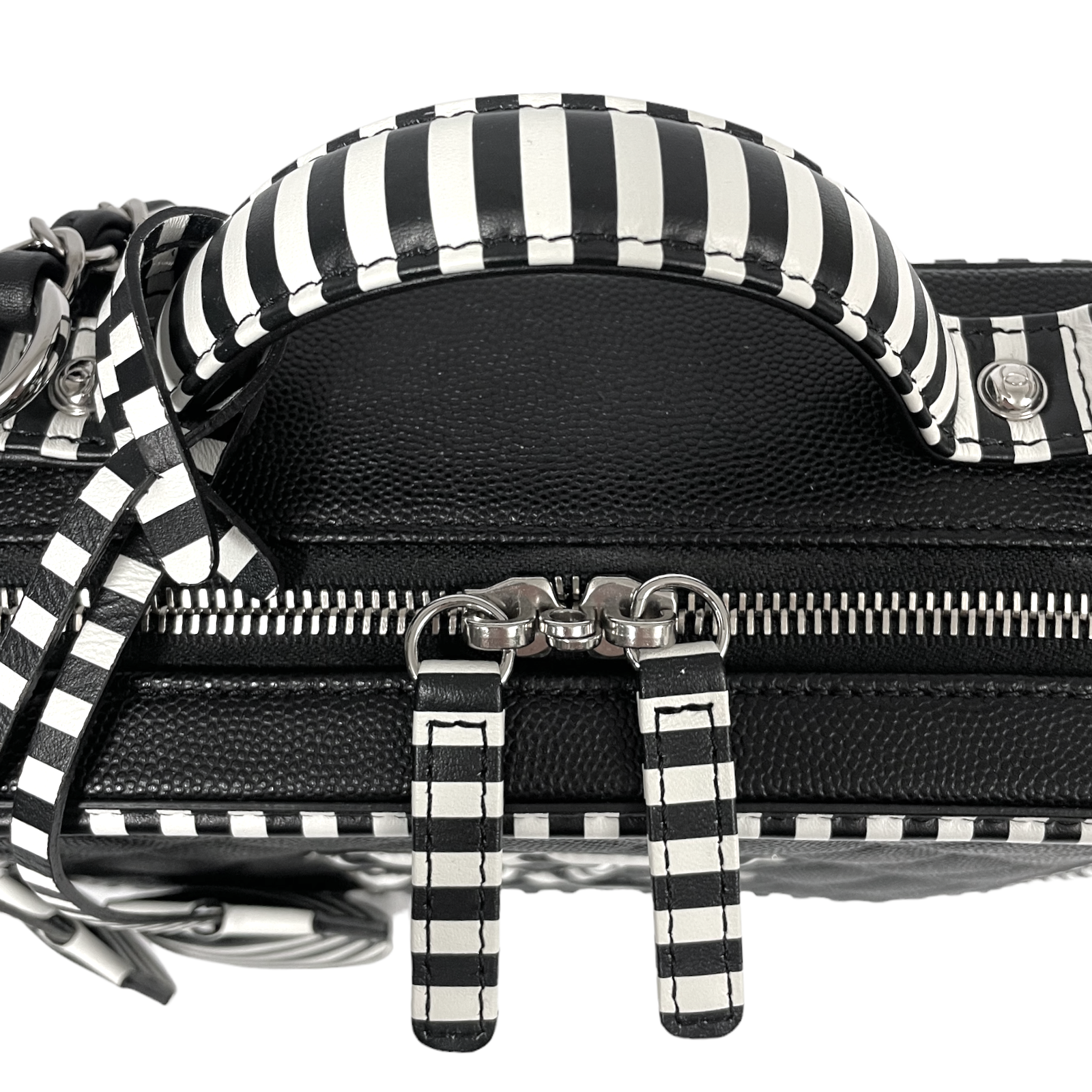 Chanel Filigree Vanity Case Small Black Caviar Silver