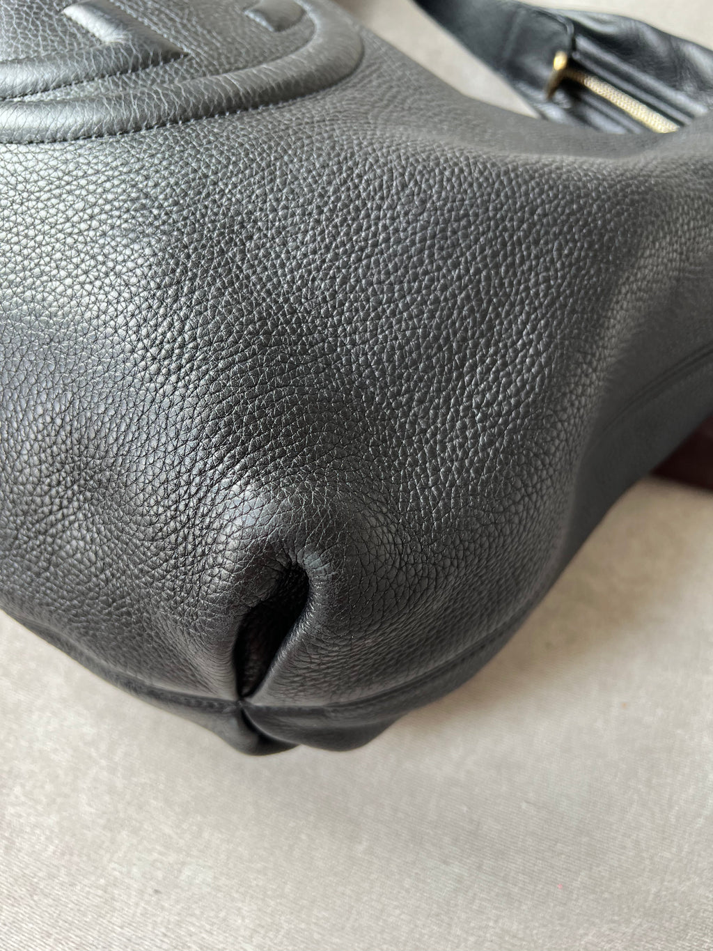 Gucci Soho Large Hobo in Black Pebbled Calfskin