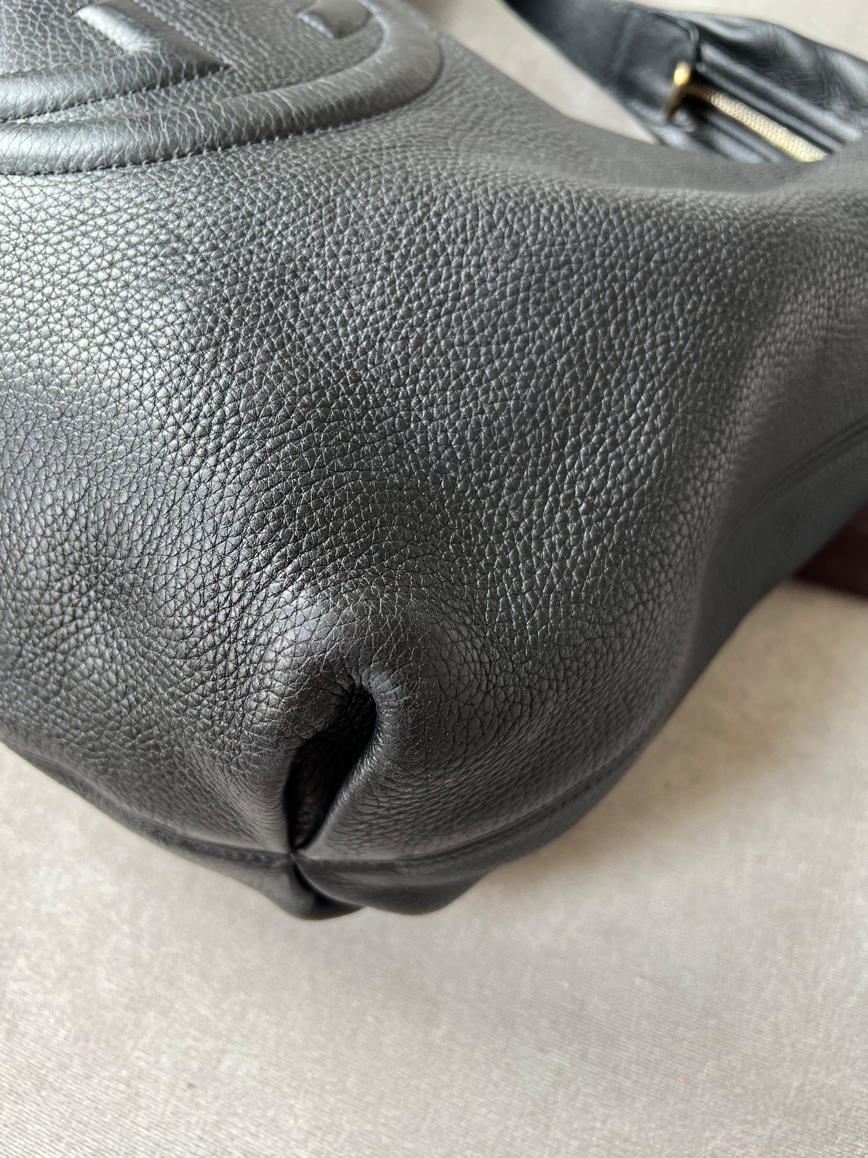 Gucci Soho Large Hobo in Black Pebbled Calfskin