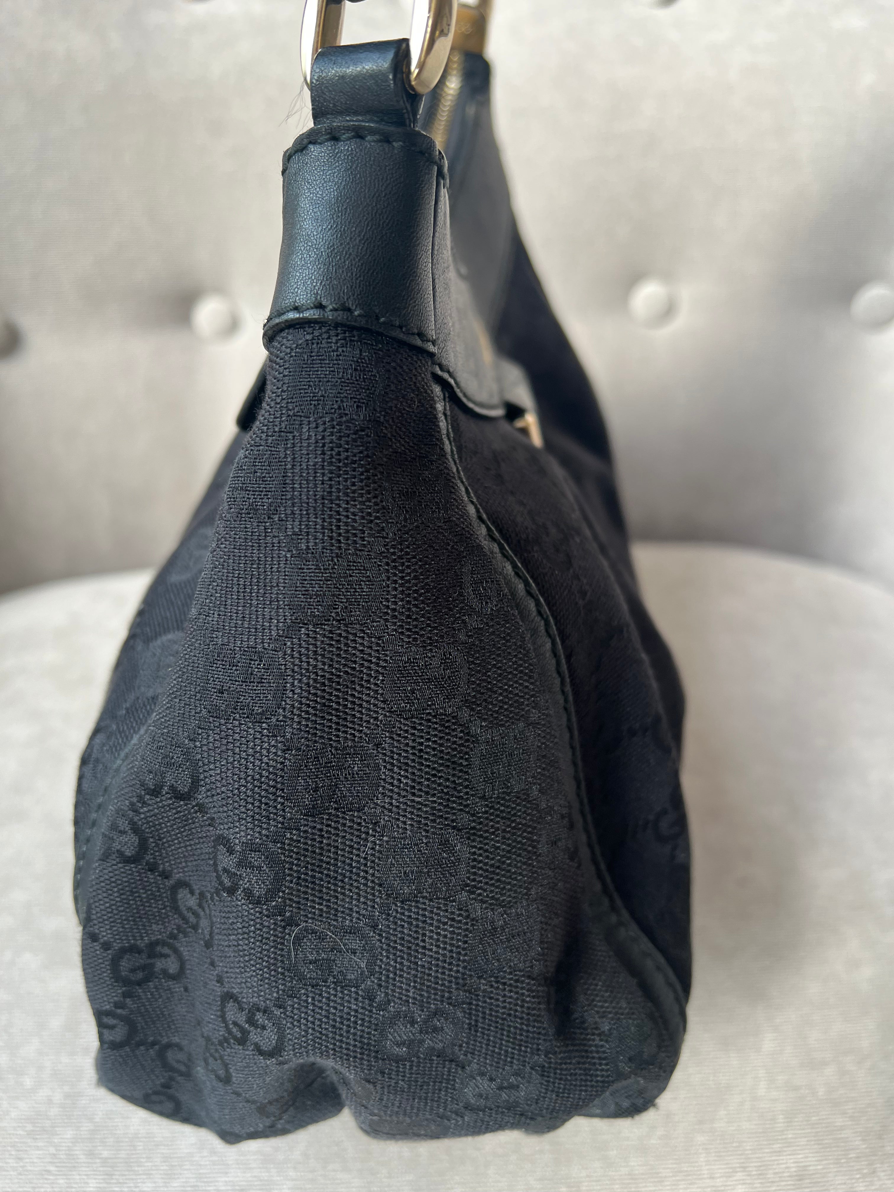 Gucci GG Canvas Small Black Abbey D Ring Hobo