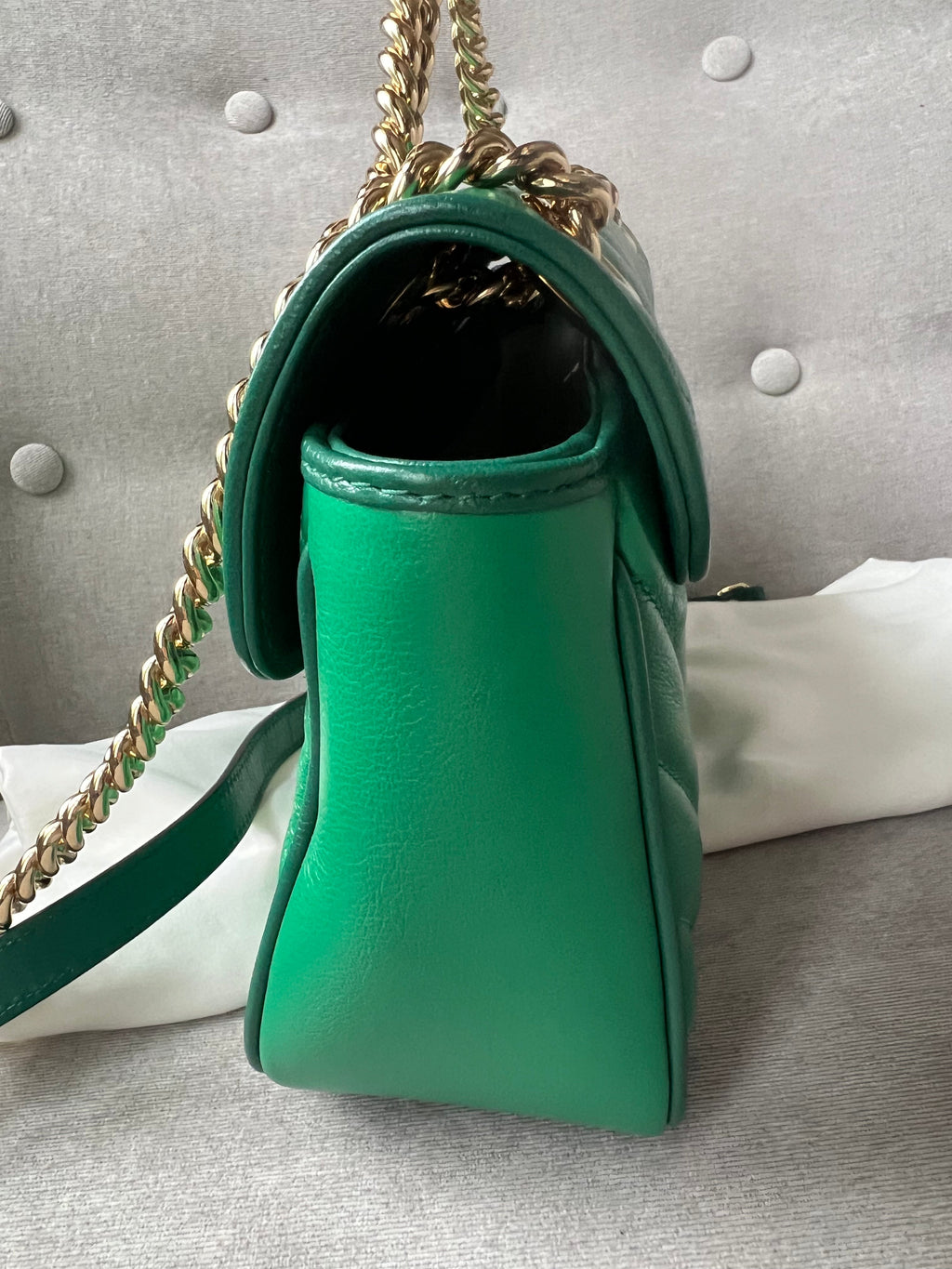 Gucci GG Green Torchon Marmont Small Shoulder Bag
