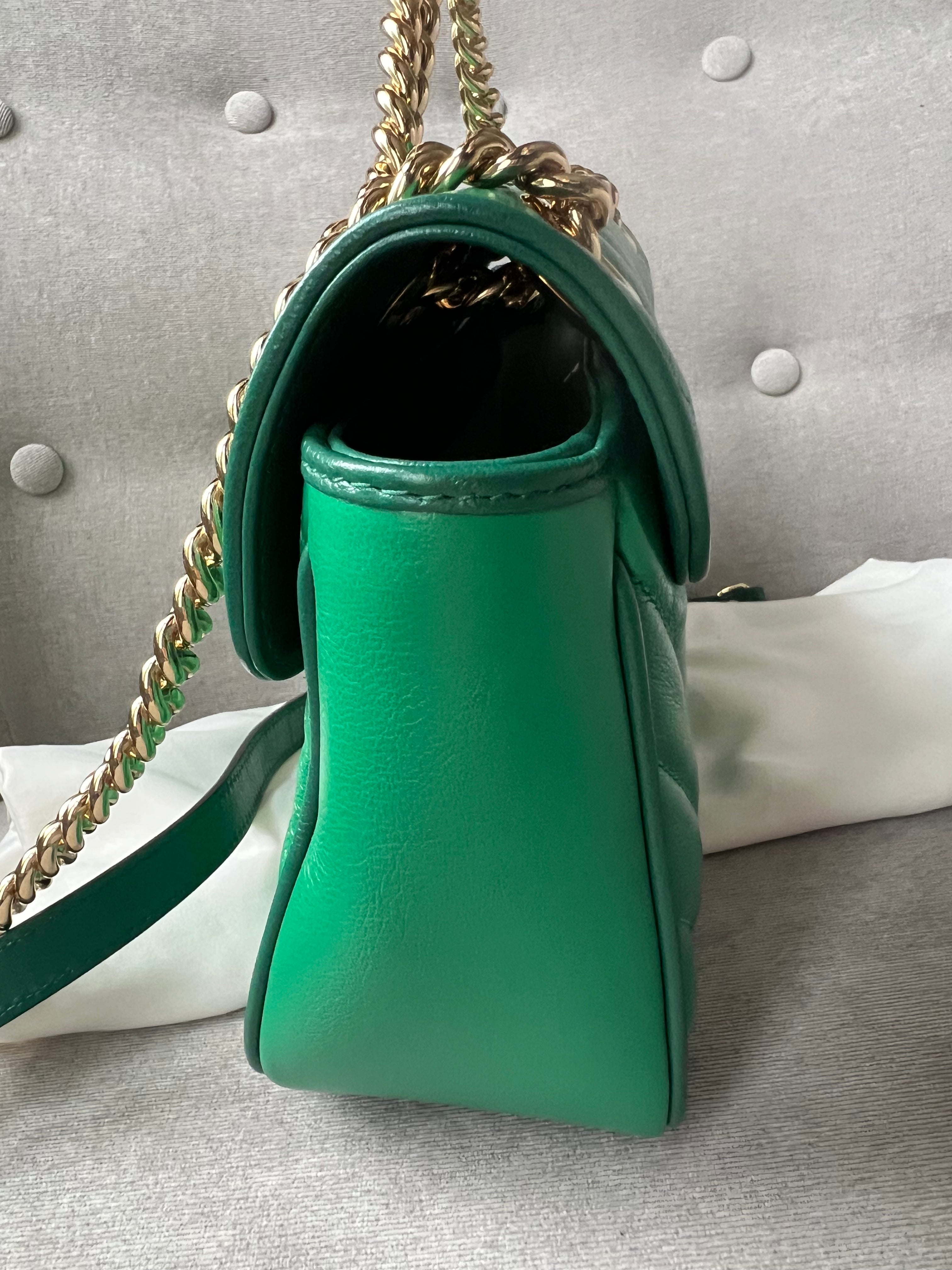 Gucci GG Green Torchon Marmont Small Shoulder Bag
