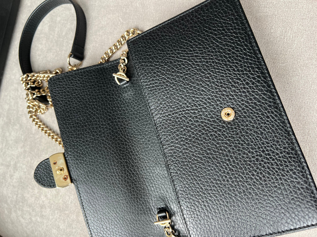 Gucci Black Interlocking Chain Wallet