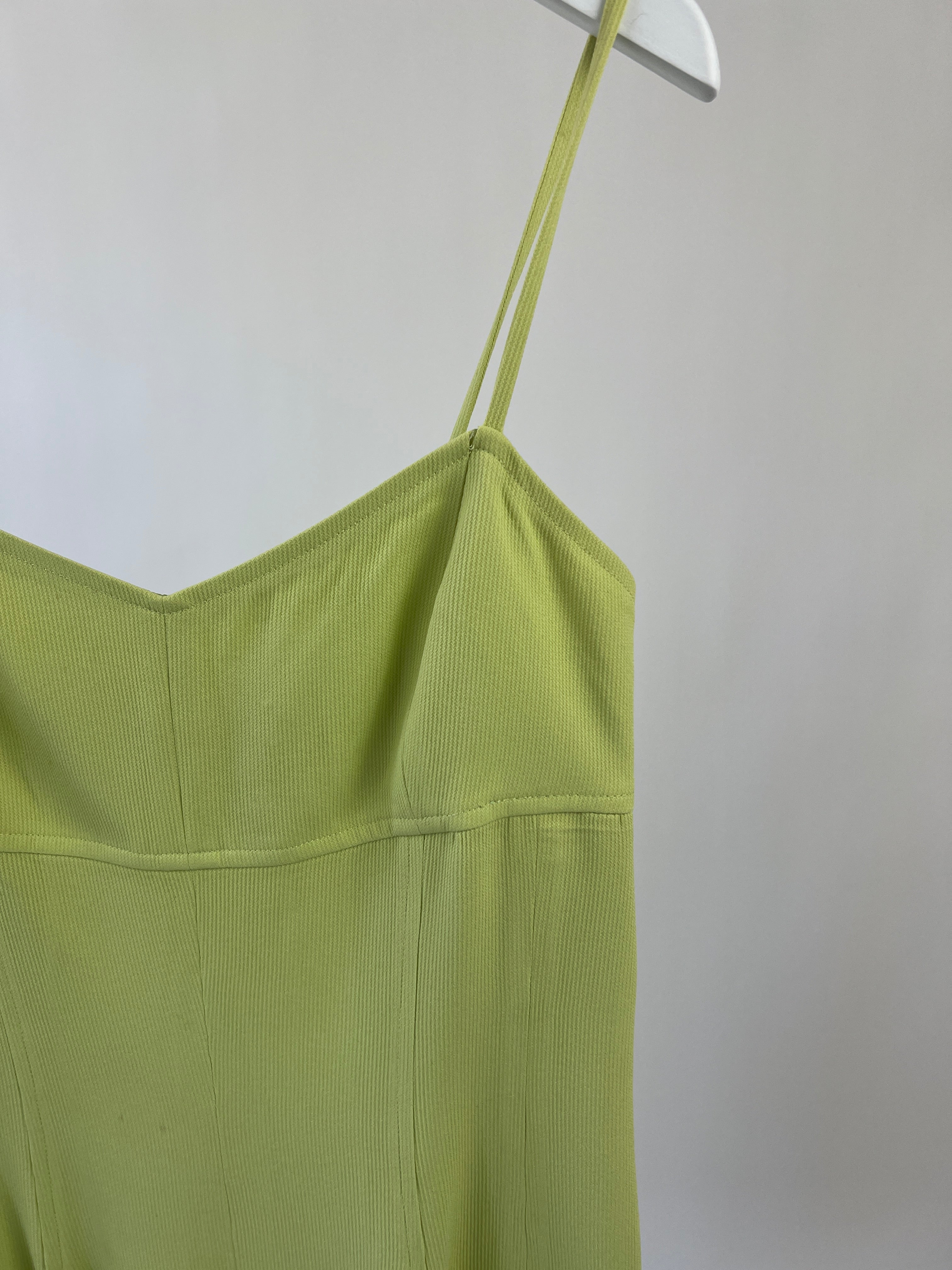 Chanel Vintage 97P Lime Green Mini Dress with Pocket Detail Size FR 38 (UK 10)