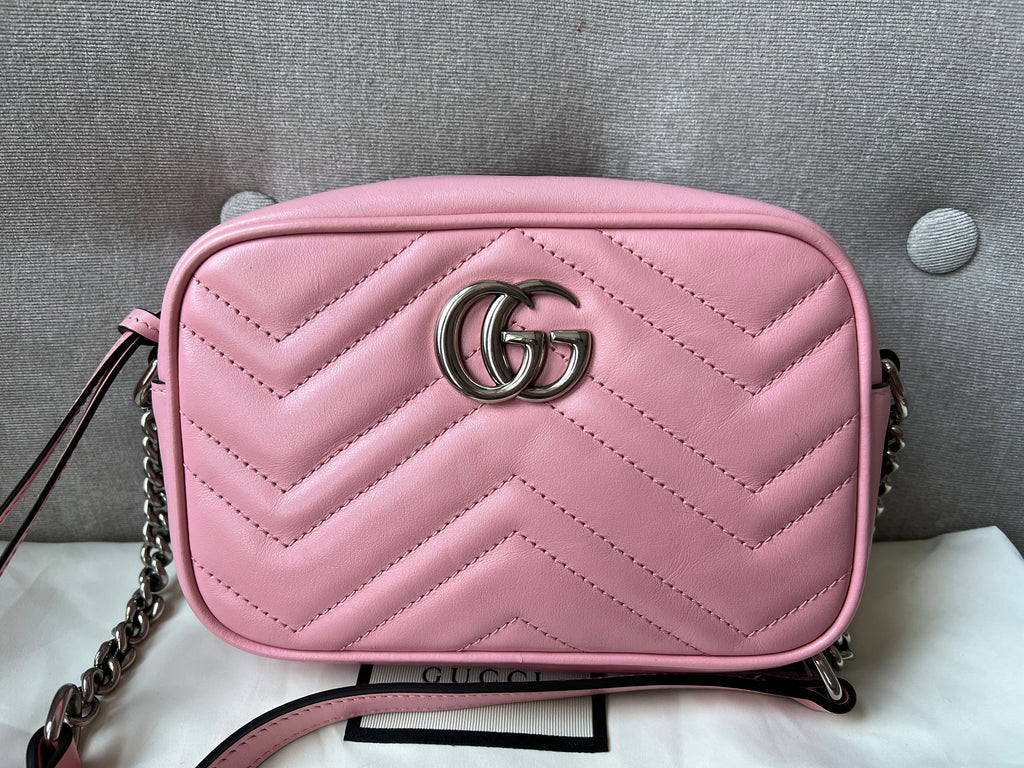Gucci GG Pale Pink Marmont Mini Shoulder Bag (RRP £1,160)