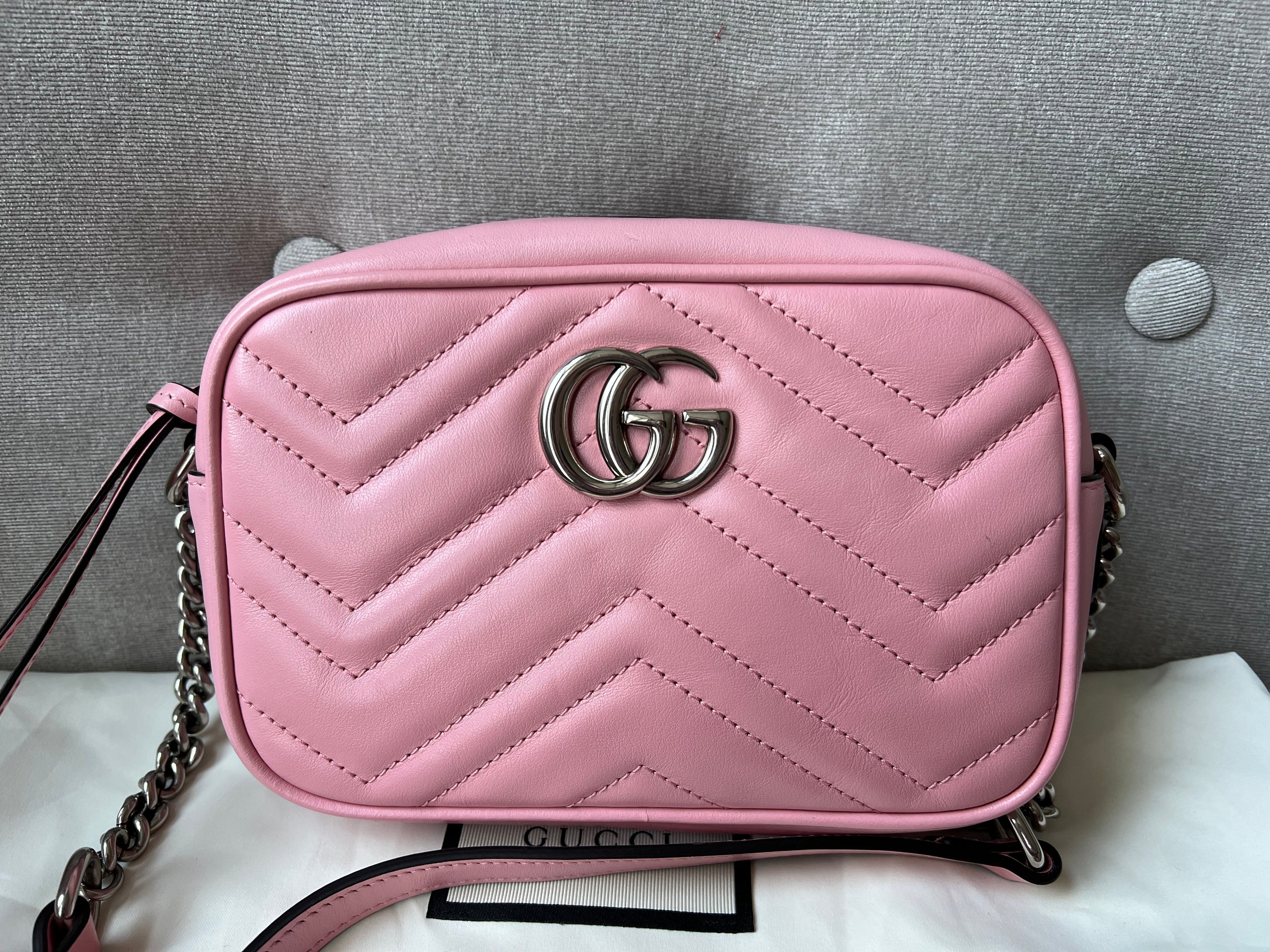 Gucci GG Pale Pink Marmont Mini Shoulder Bag (RRP £1,160)