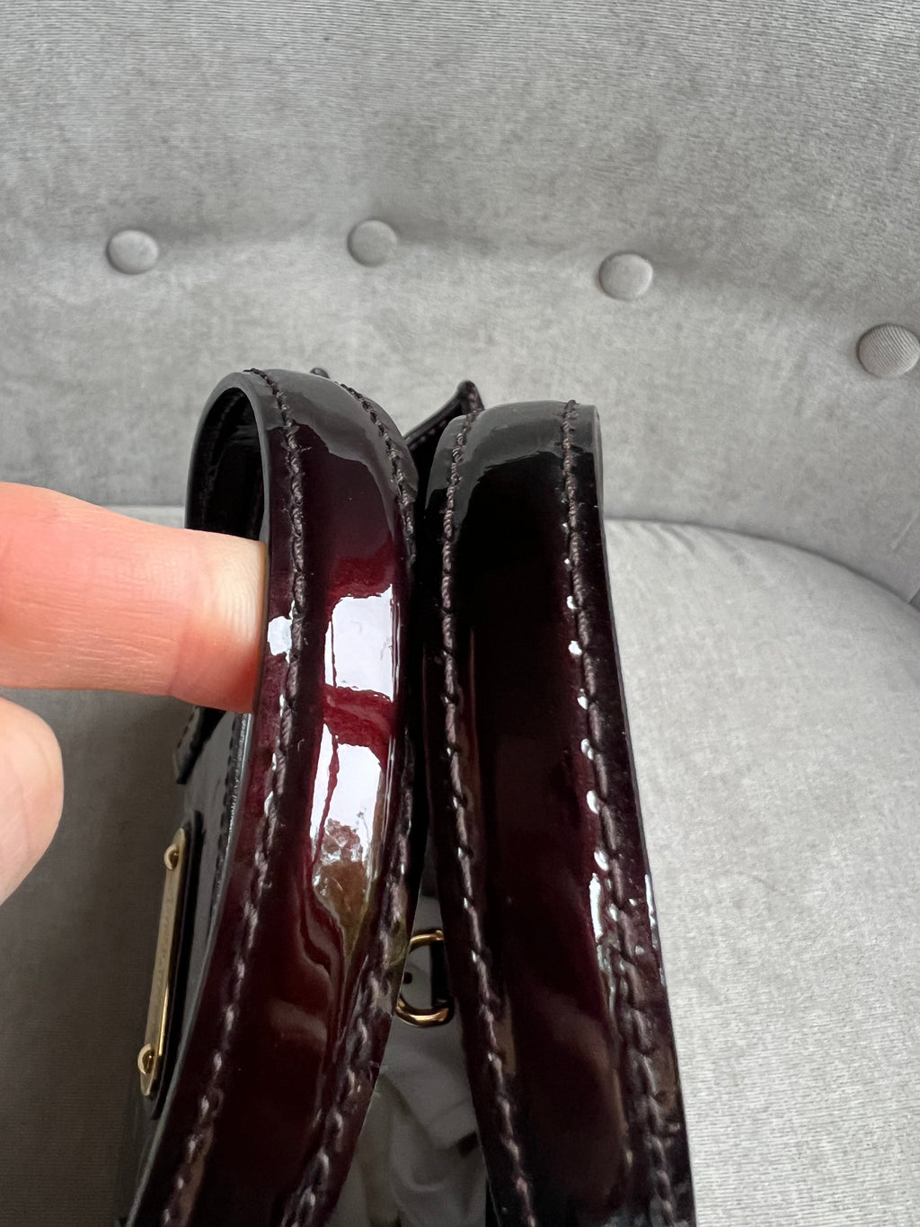 Louis Vuitton Wilshire Amarante Vernis Patent Leather