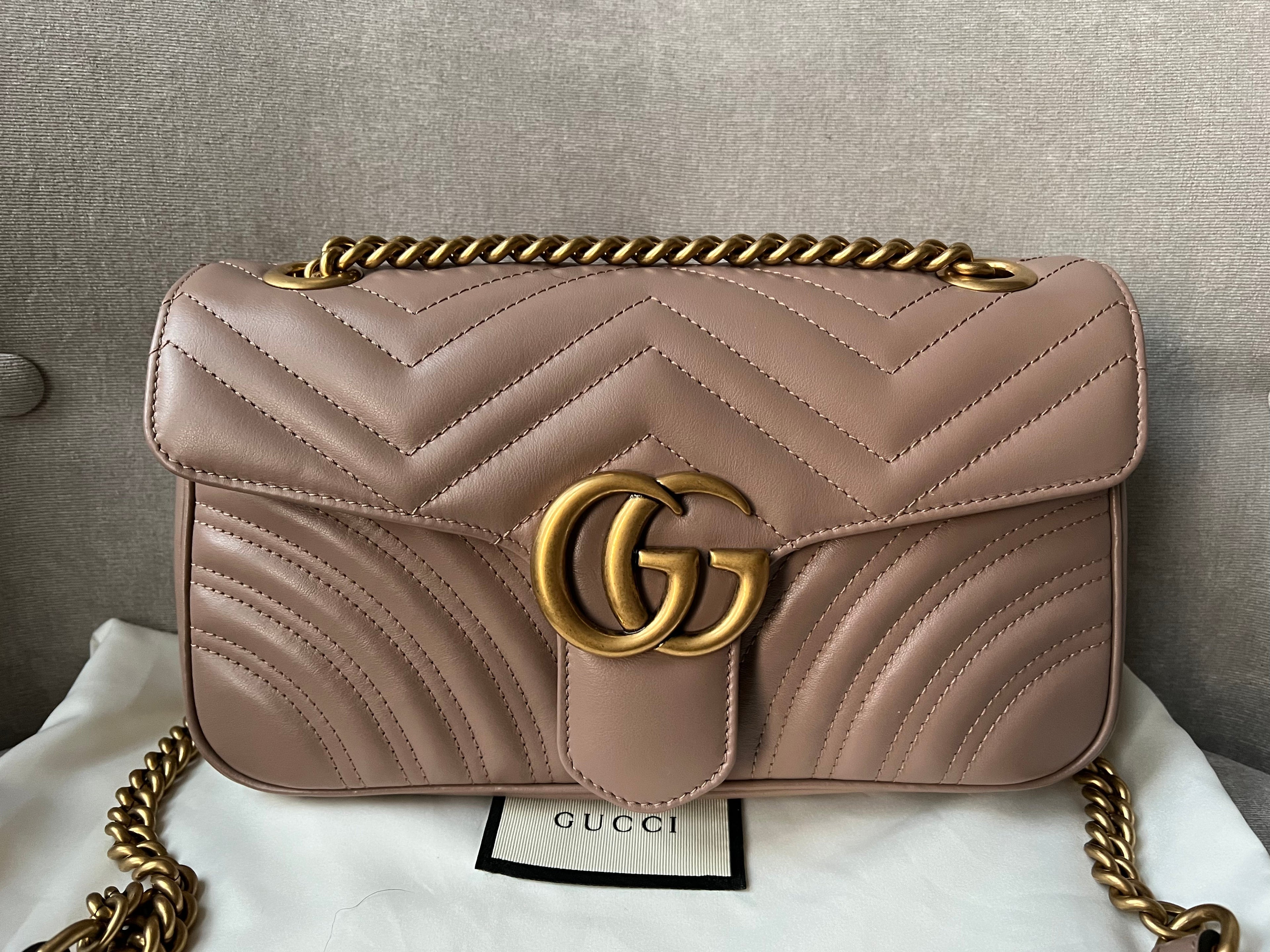 Gucci GG Dusty Pink Marmont Small Shoulder Bag (RRP £1800)
