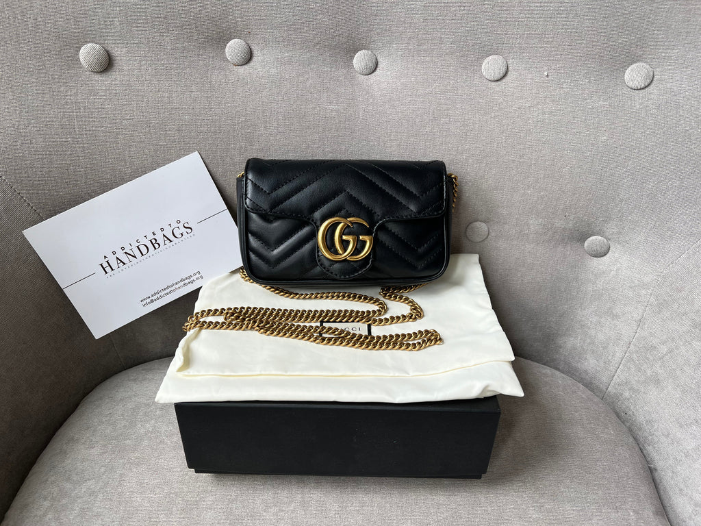 Gucci GG Black Marmont Super Mini Shoulder Bag