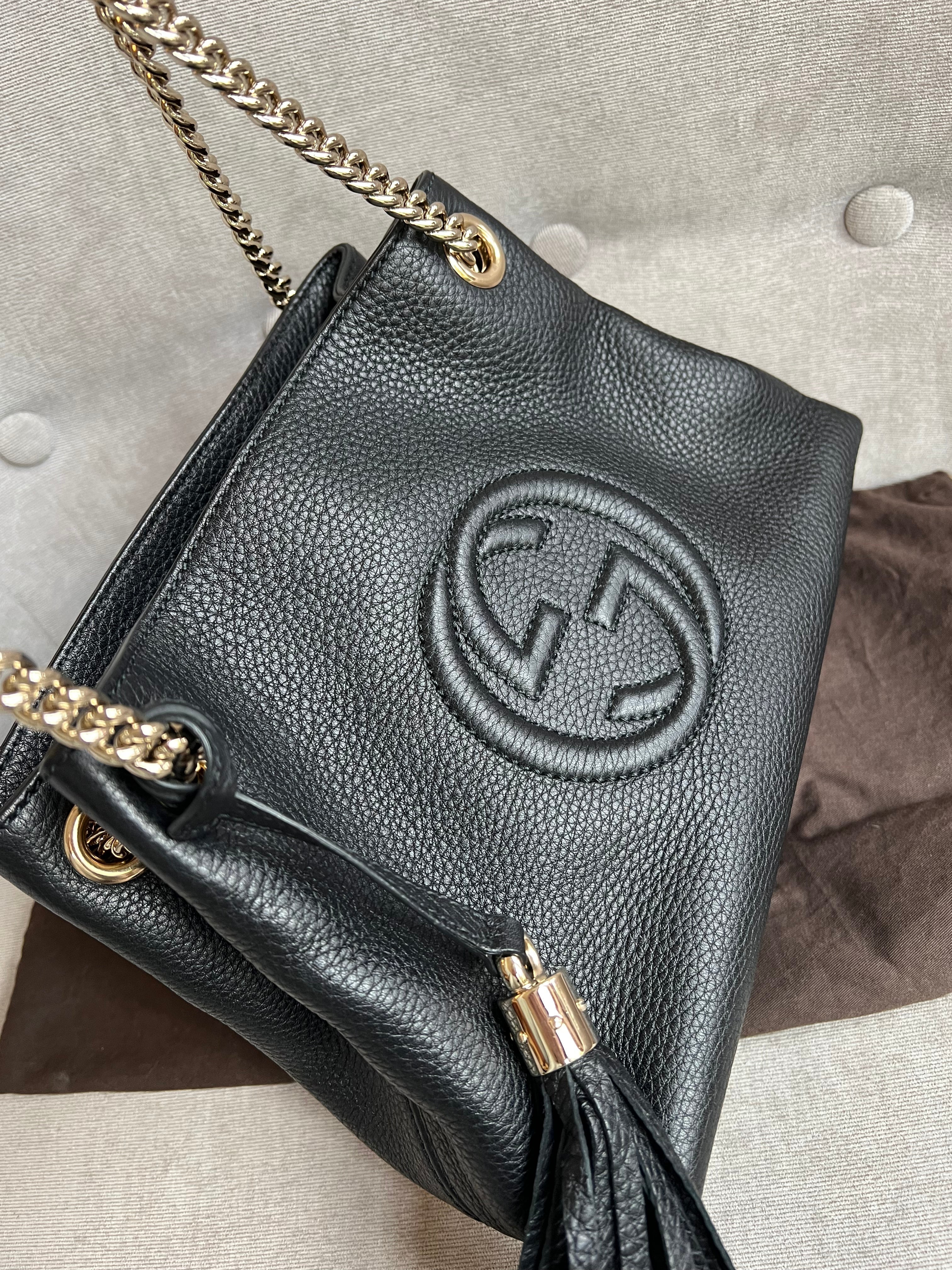 Gucci Black Mini Soho Chain Tote