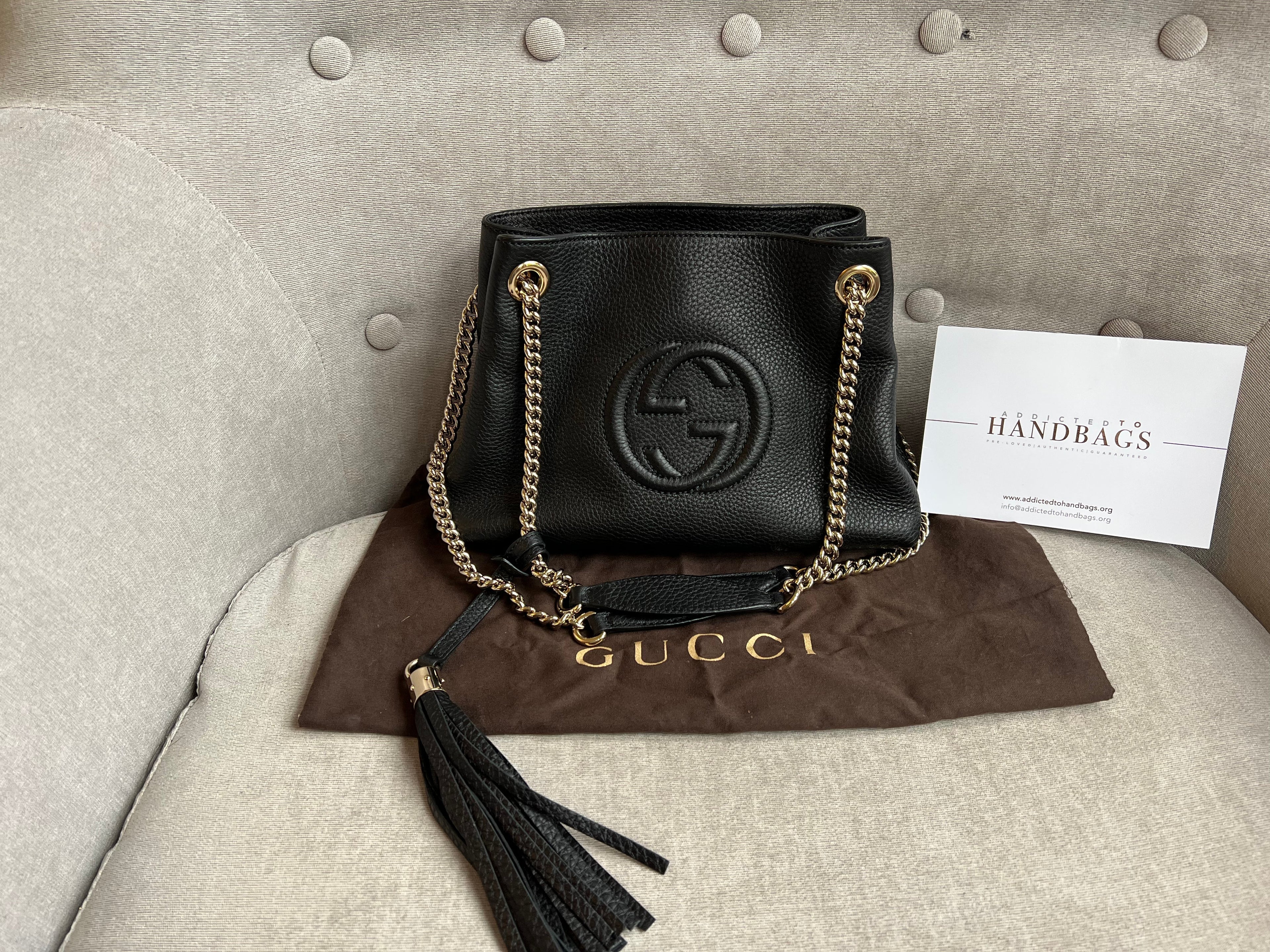 Gucci Black Mini Soho Chain Tote