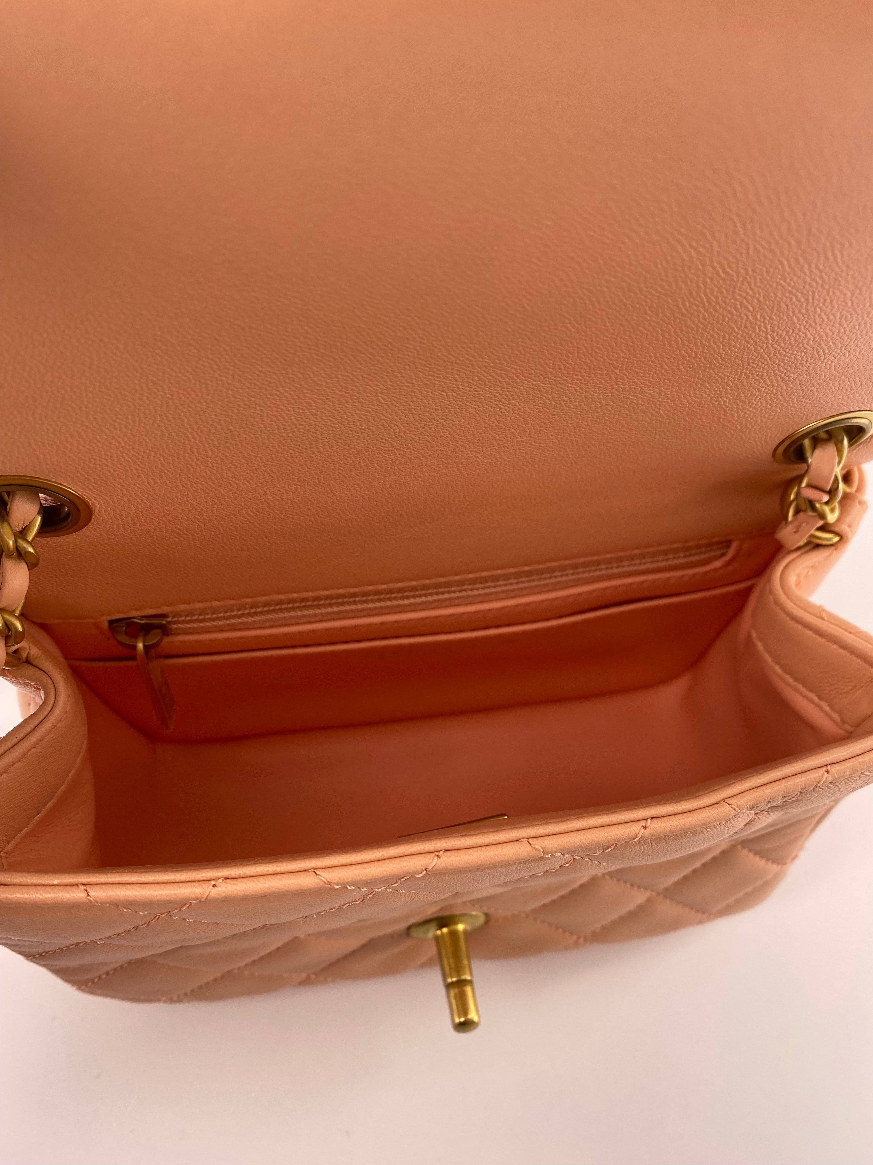 Chanel Pearl Crush Mini Square Flap Bag with Brushed Gold Hardware