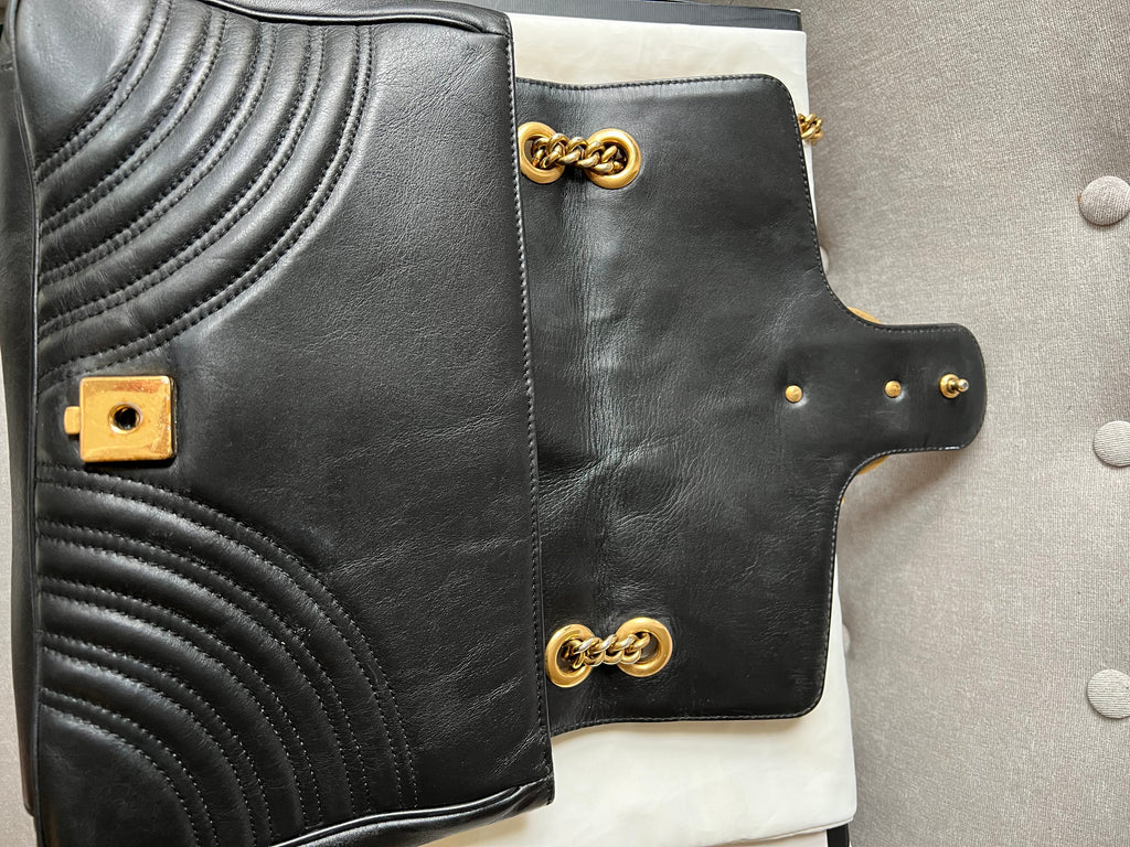 Gucci GG Black Marmont Medium Shoulder Bag (RRP £2,070)