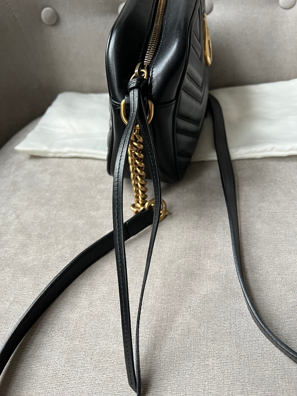 Gucci GG Black Marmont Small Shoulder Bag