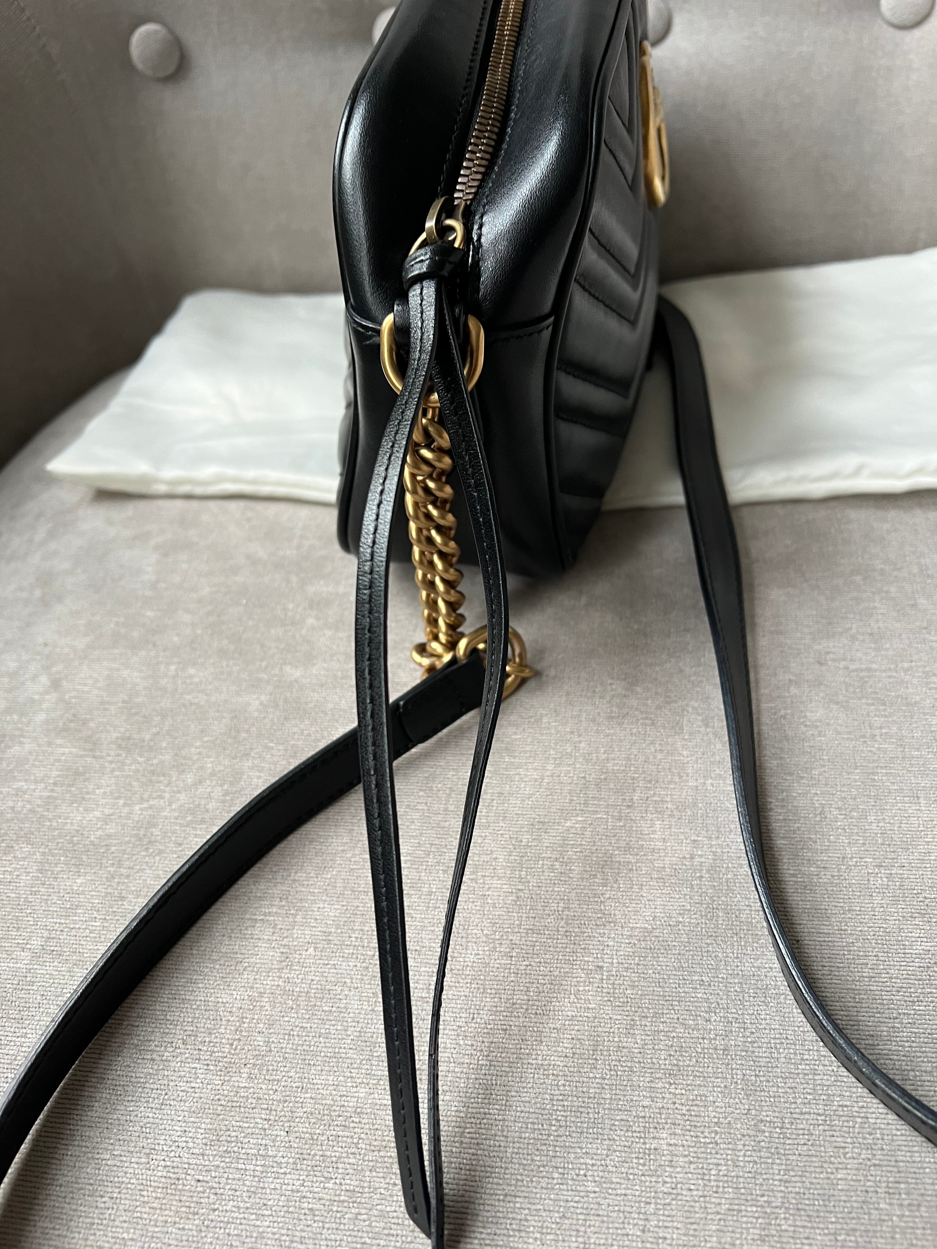 Gucci GG Black Marmont Small Shoulder Bag