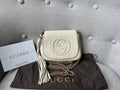 Gucci White Mini Soho Chain Crossbody Flap Bag