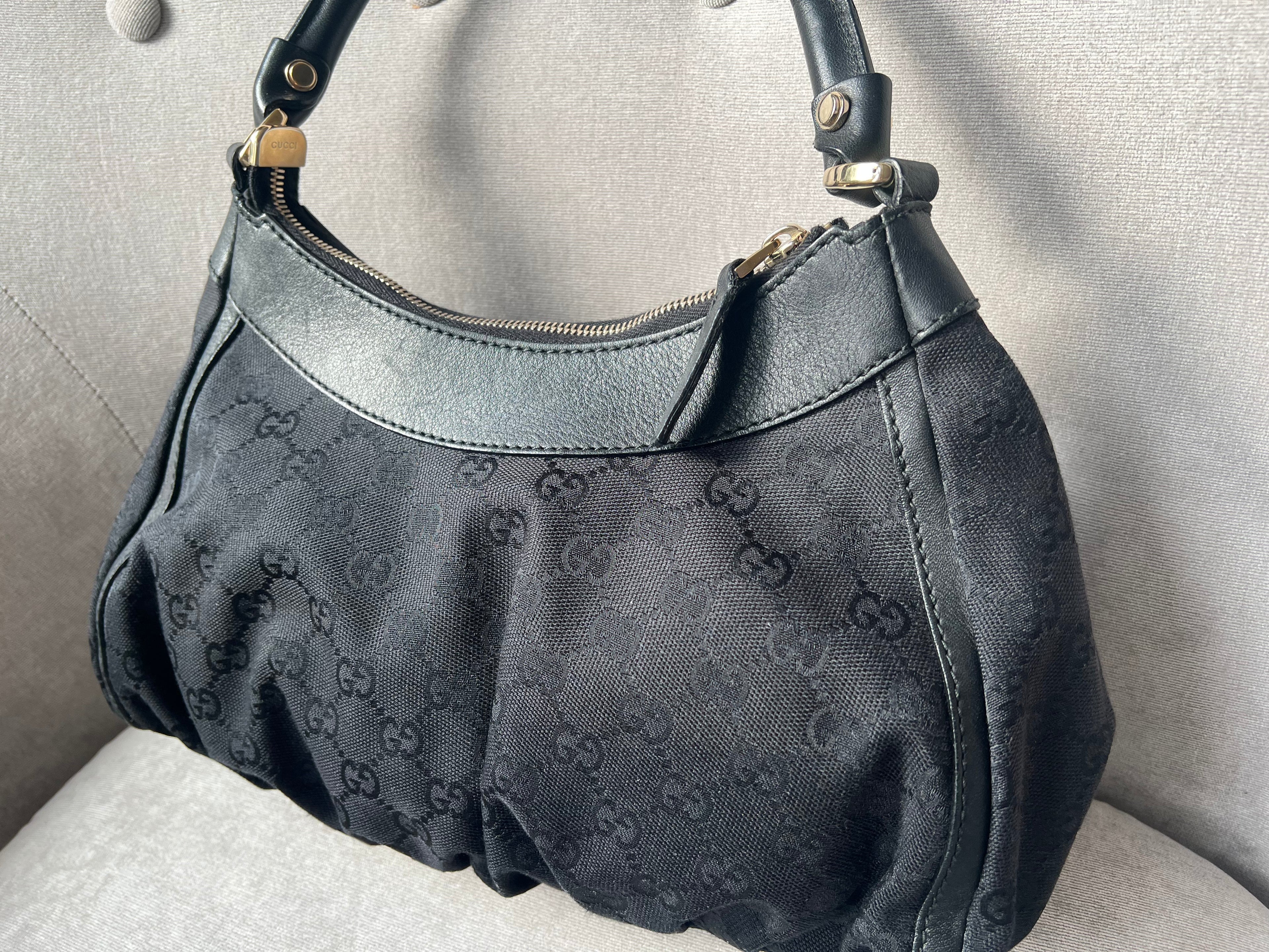 Gucci GG Canvas Small Black Abbey D Ring Hobo